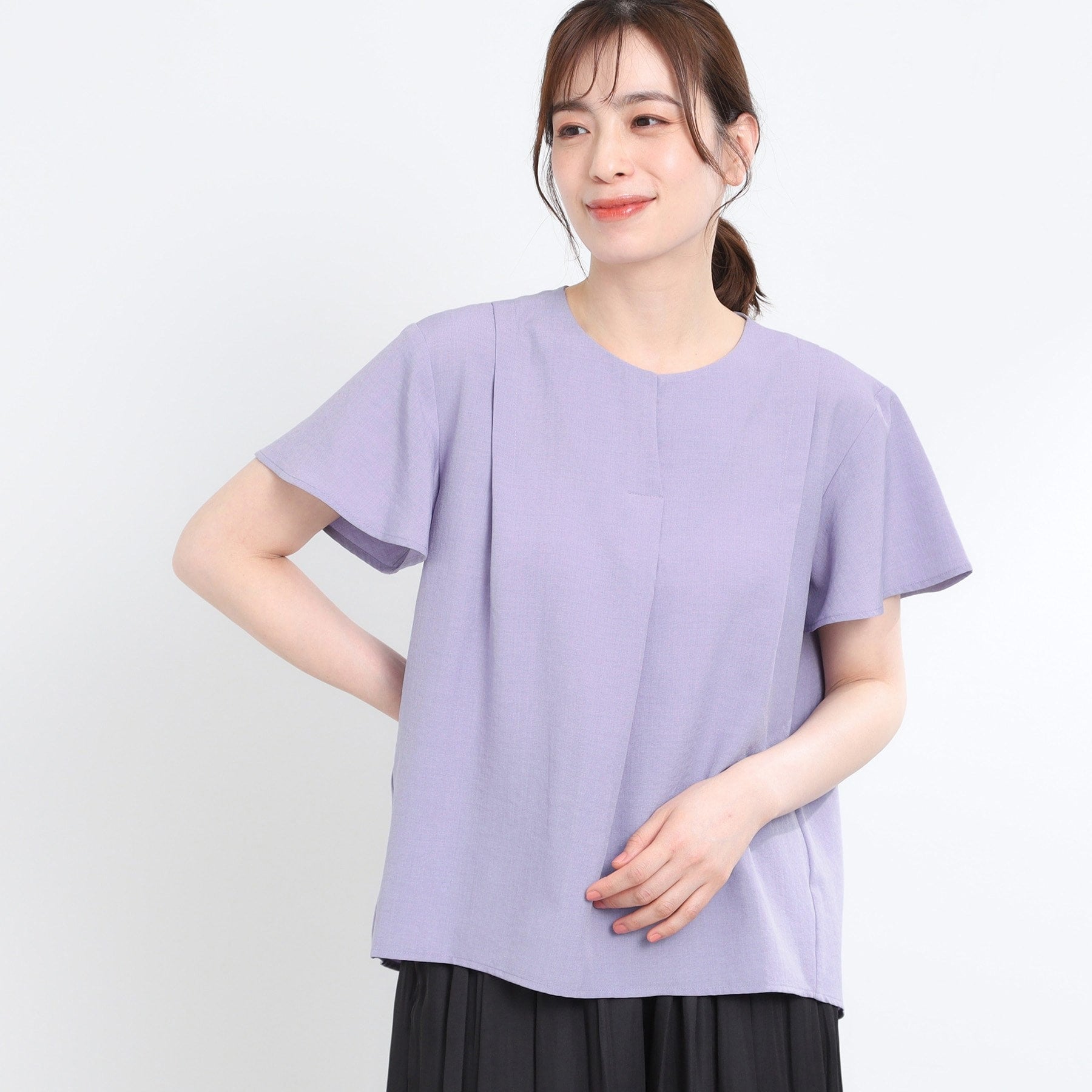 リフレクト Reflect 【E-QUALITY】ドライタッチスキッパーネックブラウス （マスタード(033)） マスタード(033)