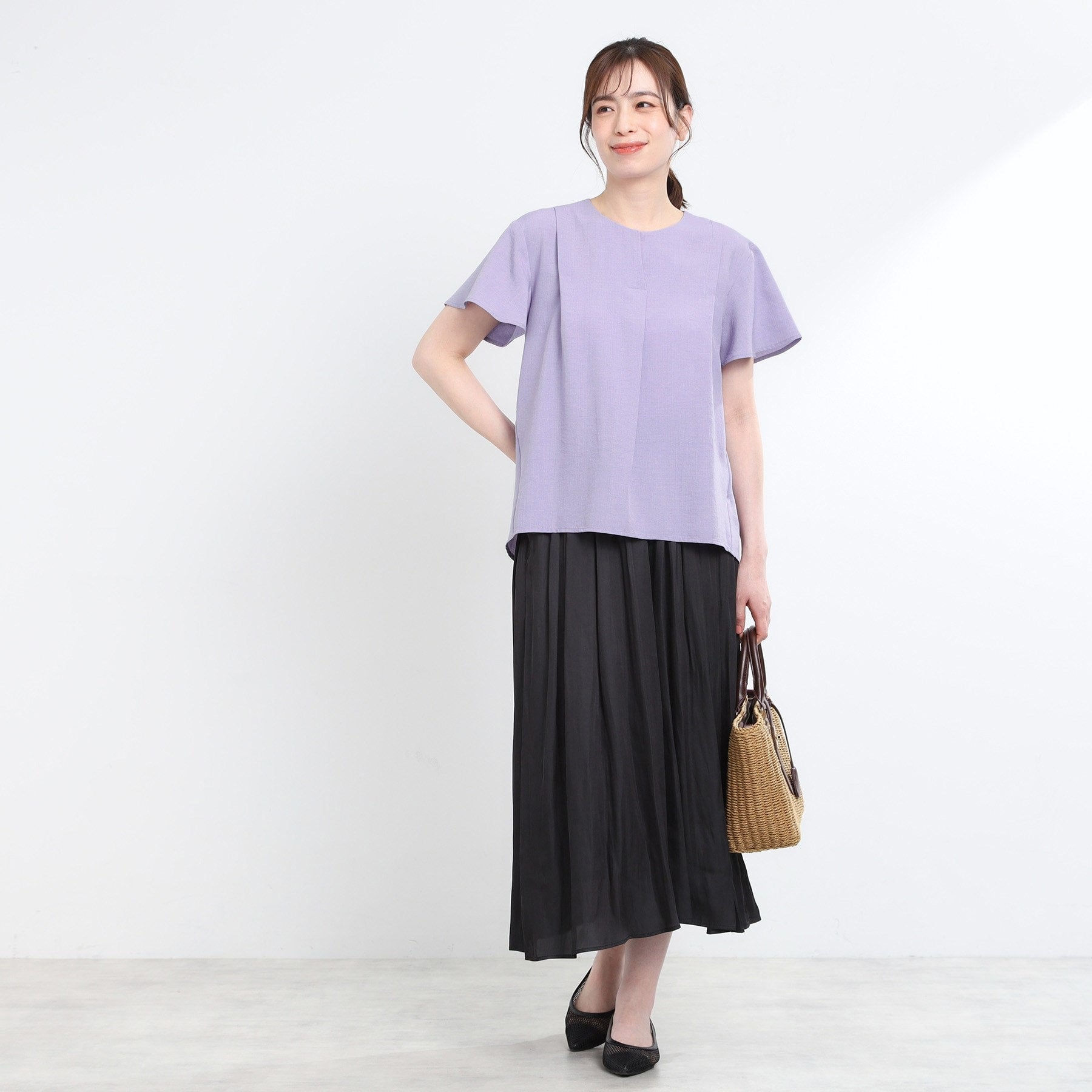 リフレクト Reflect 【E-QUALITY】ドライタッチスキッパーネックブラウス （マスタード(033)） マスタード(033)