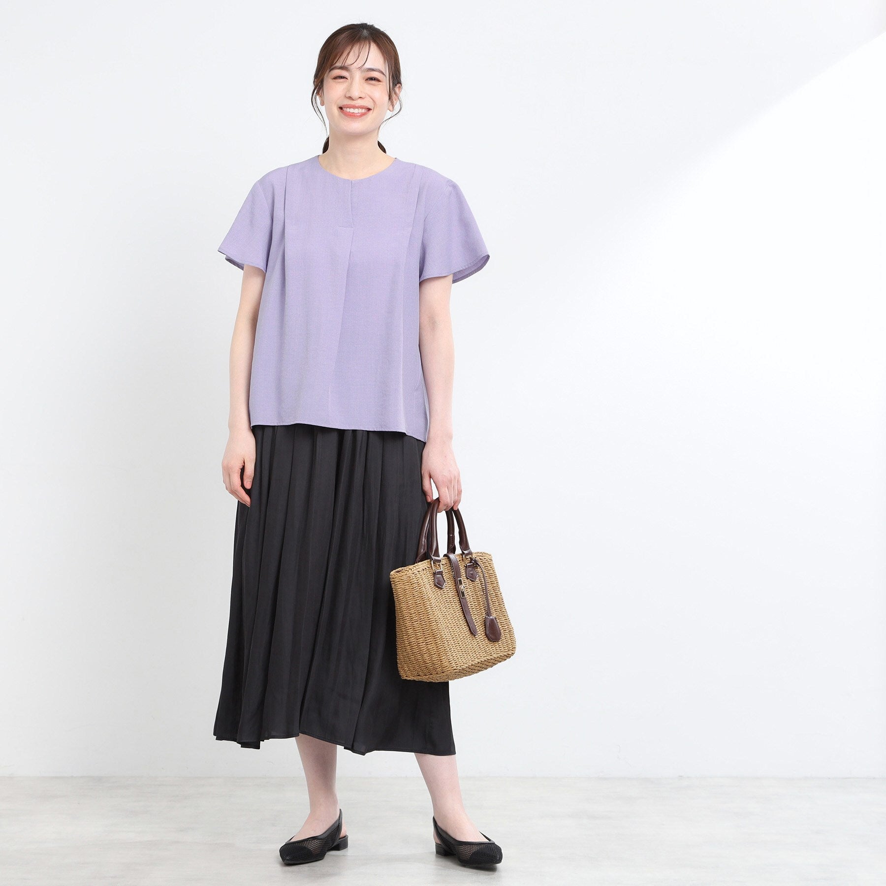 リフレクト Reflect 【E-QUALITY】ドライタッチスキッパーネックブラウス （マスタード(033)） マスタード(033)