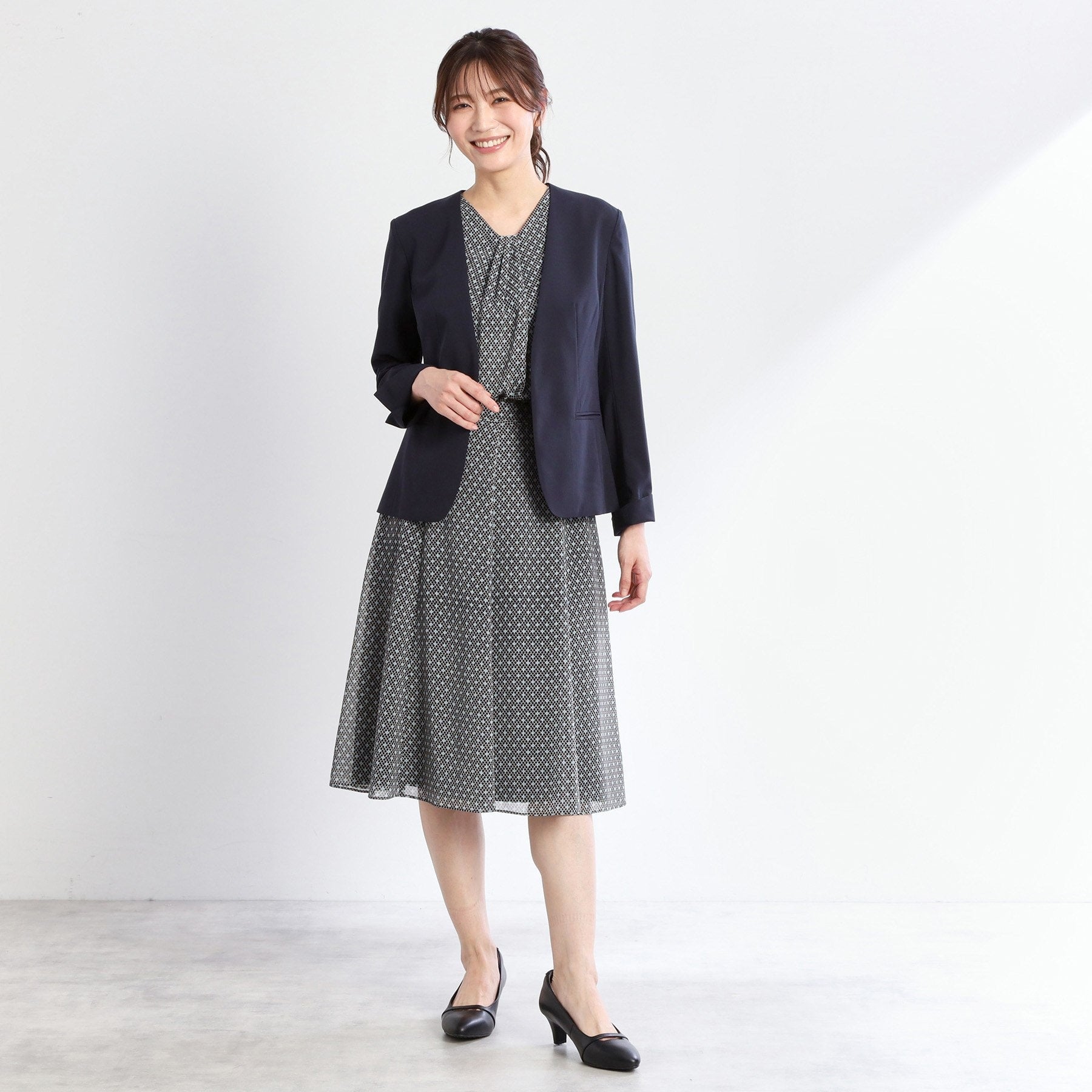 リフレクト Reflect 【接触冷感／洗える／セットアップ可／秋まで着られる◎】ノーカラージャケット （ピンクベージュ(053)） ピンクベージュ(053)
