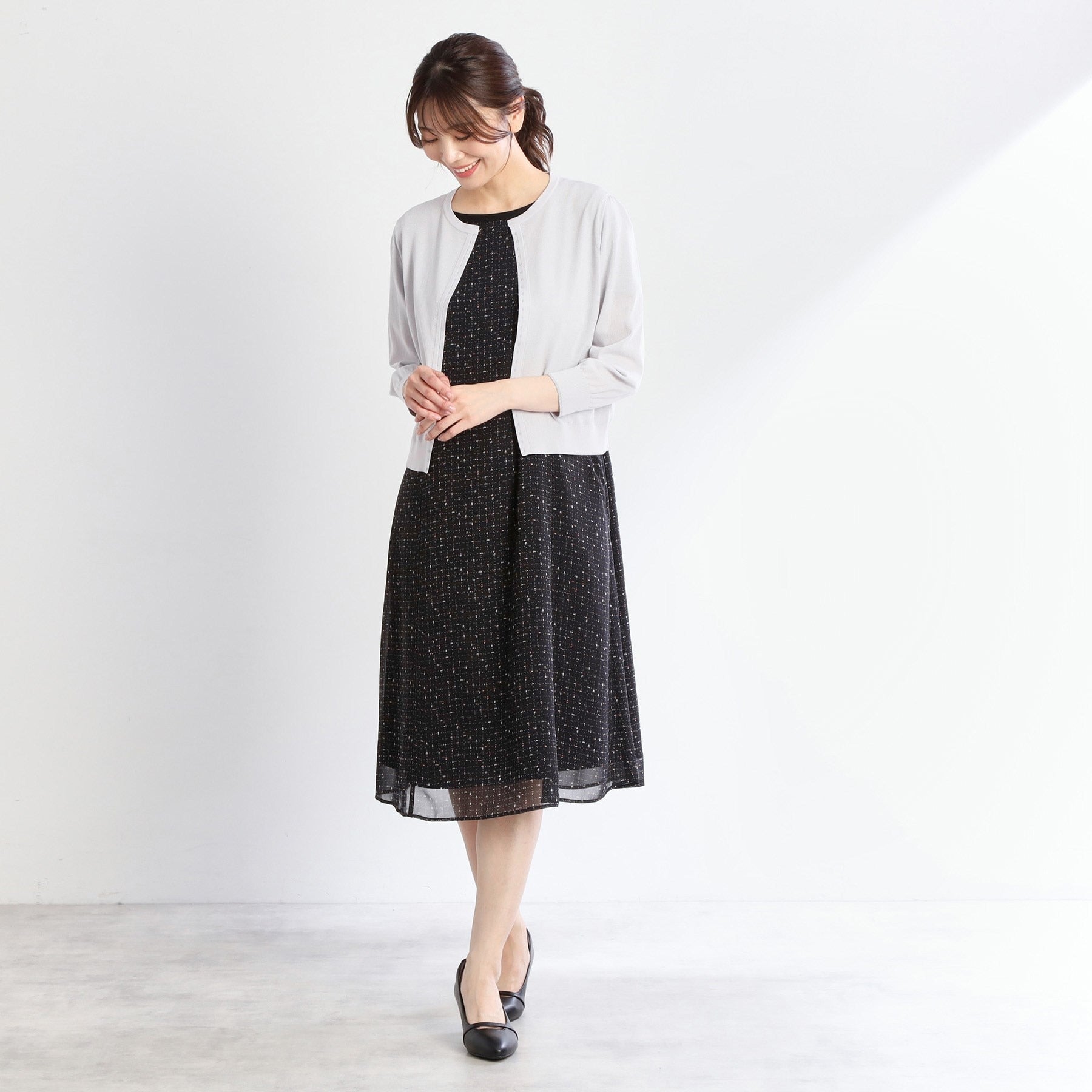 リフレクト Reflect 【手洗い可】7分袖ドライタッチカーディガン （ライトグレー(011)） ライトグレー(011)