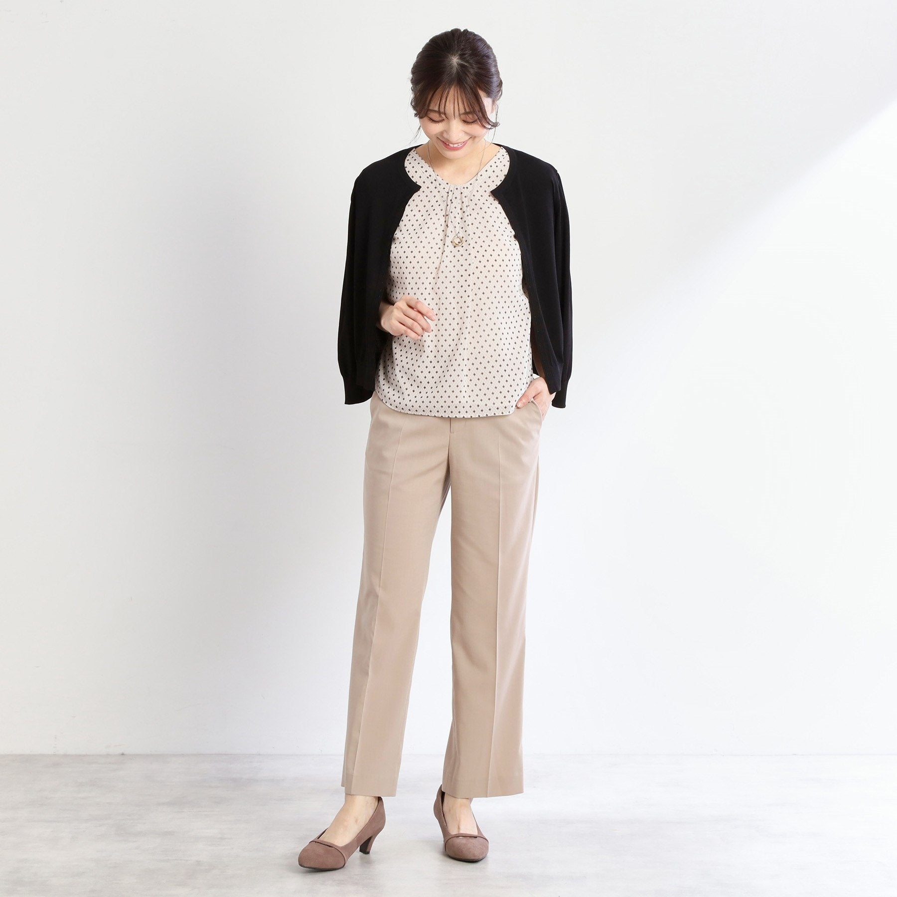 リフレクト Reflect 【手洗い可】7分袖ドライタッチカーディガン （ライトグレー(011)） ライトグレー(011)