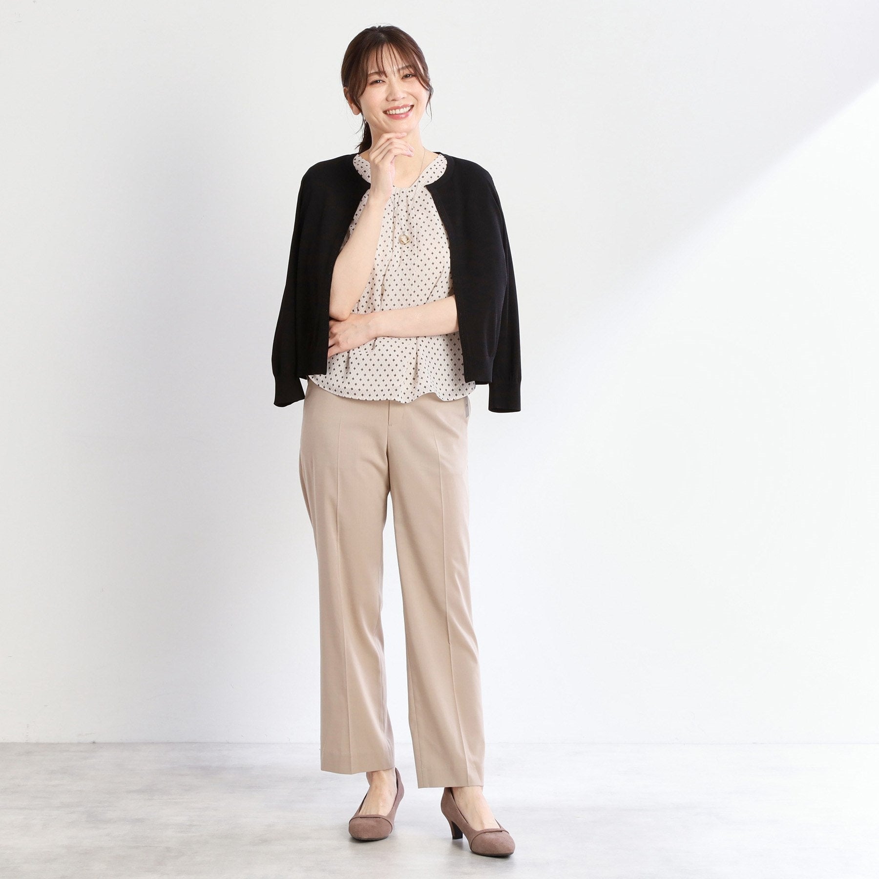 リフレクト Reflect 【手洗い可】7分袖ドライタッチカーディガン （ライトグレー(011)） ライトグレー(011)