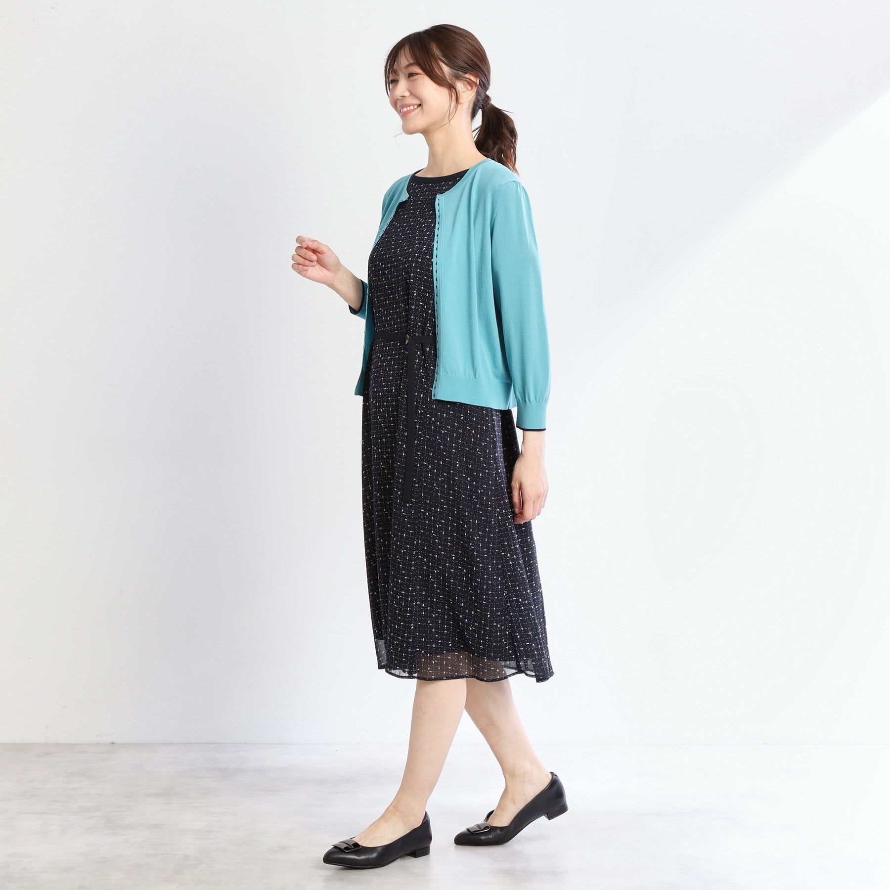 リフレクト Reflect 【手洗い可】7分袖ドライタッチカーディガン （ライトグレー(011)） ライトグレー(011)