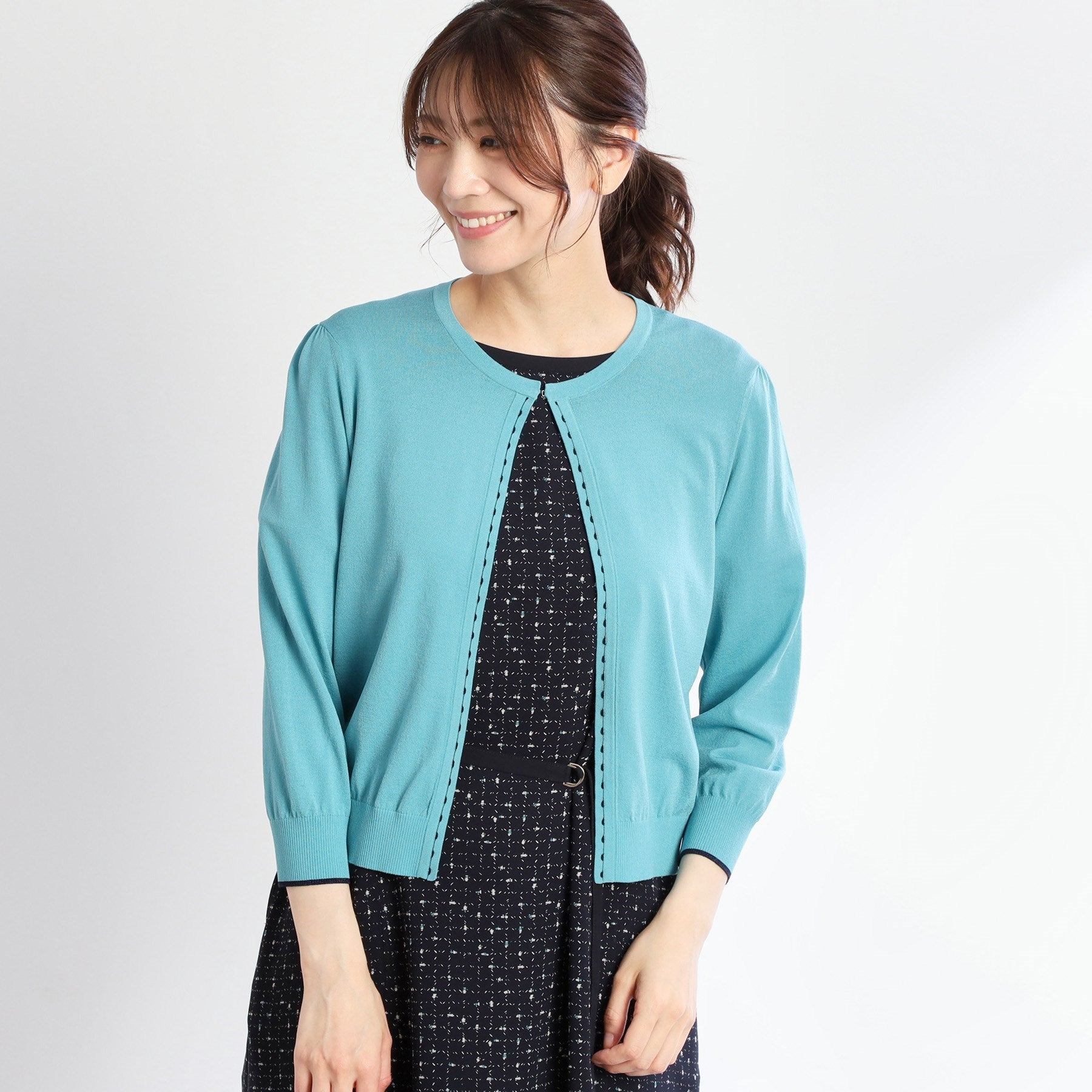 リフレクト Reflect 【手洗い可】7分袖ドライタッチカーディガン （ライトグレー(011)） ライトグレー(011)