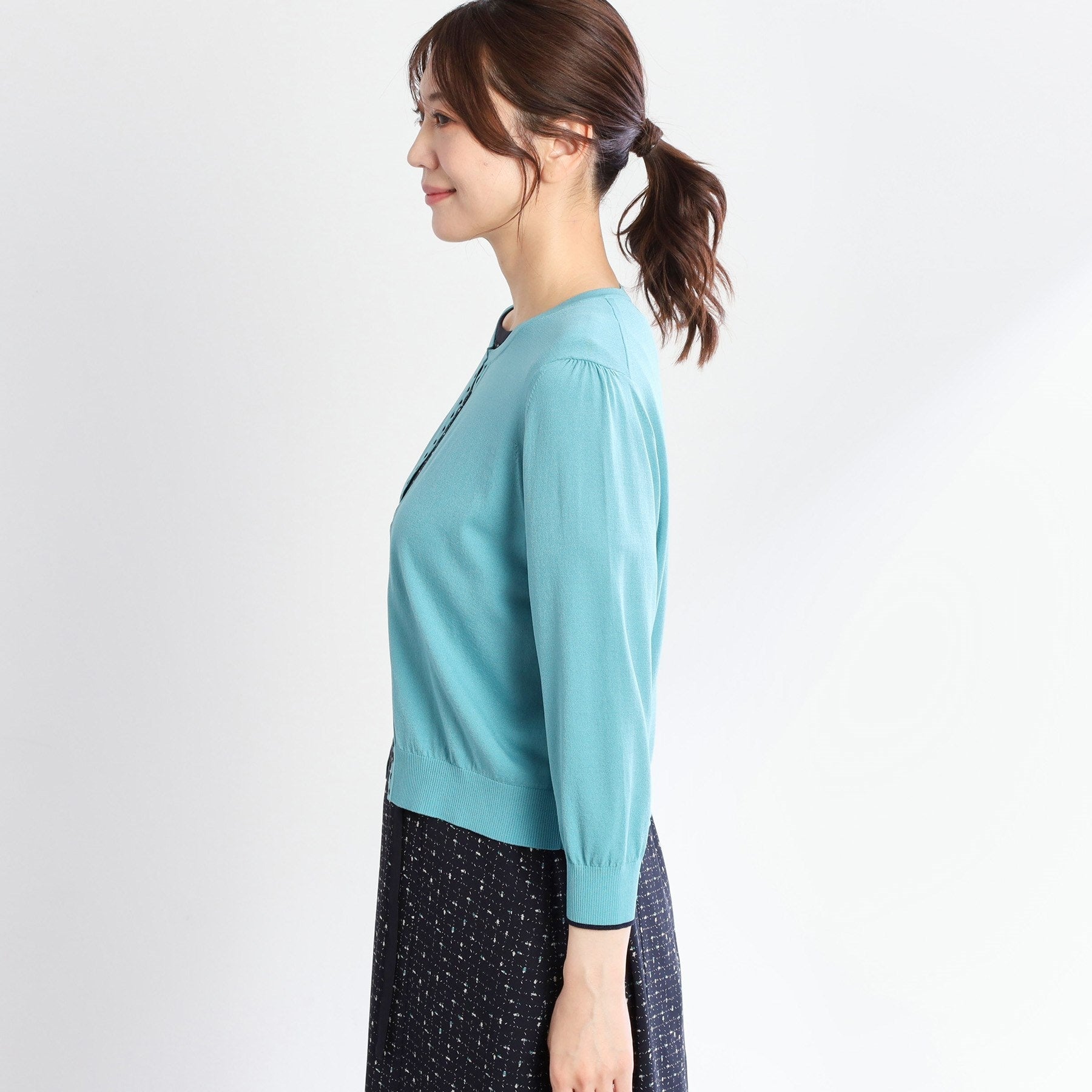 リフレクト Reflect 【手洗い可】7分袖ドライタッチカーディガン （ライトグレー(011)） ライトグレー(011)