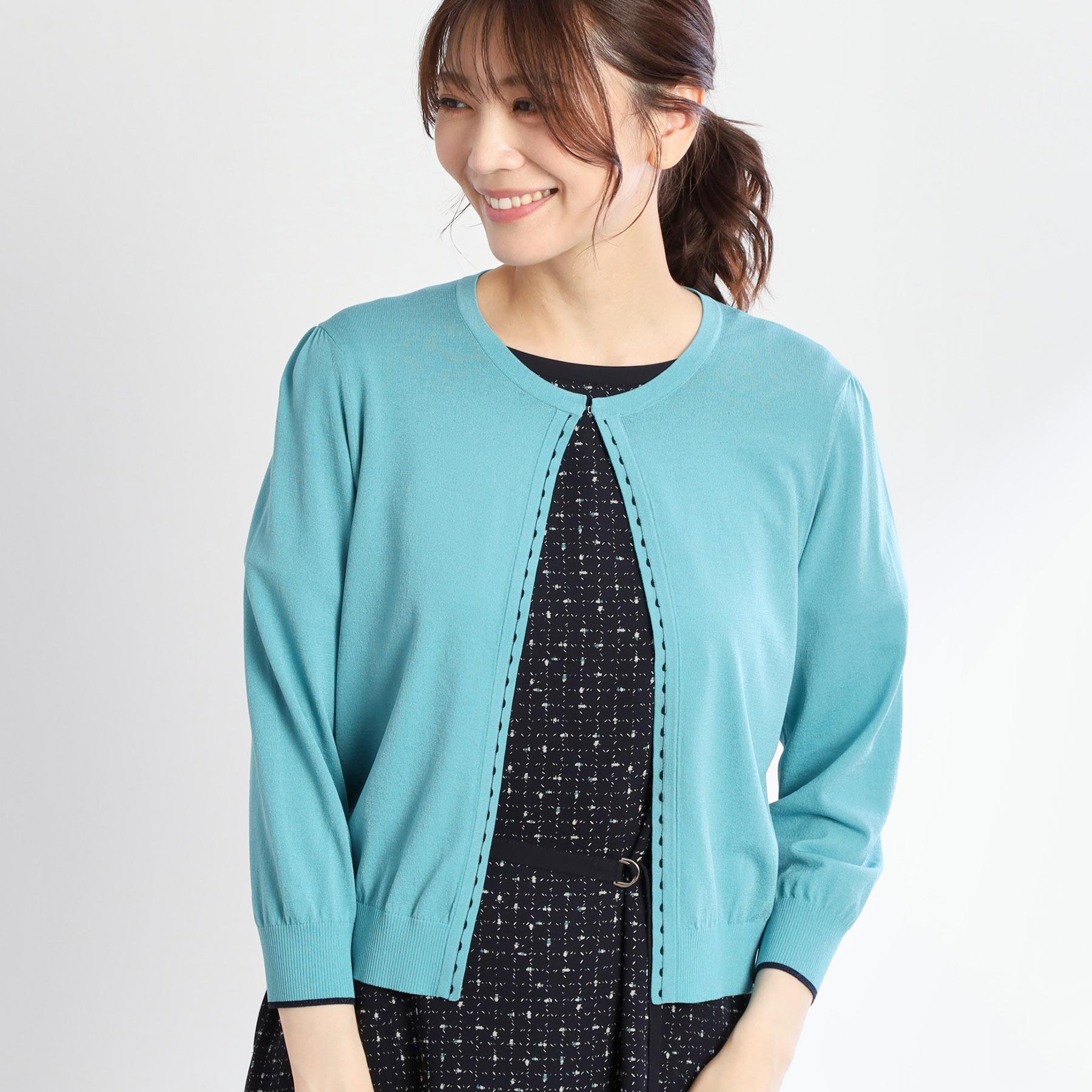 リフレクト Reflect 【手洗い可】7分袖ドライタッチカーディガン （ライトグレー(011)） ライトグレー(011)