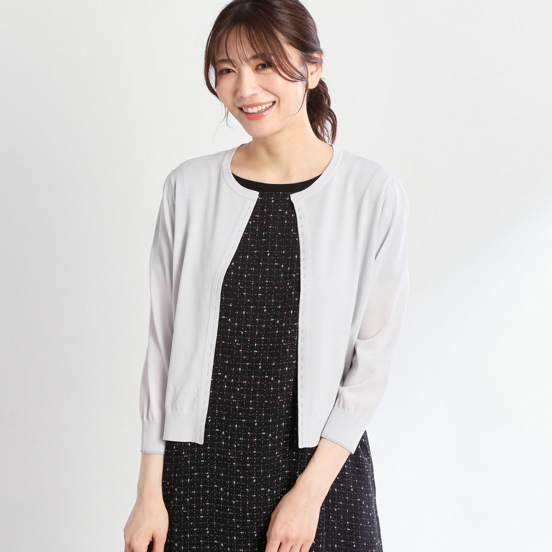 リフレクト Reflect 【手洗い可】7分袖ドライタッチカーディガン （ライトグレー(011)） ライトグレー(011)