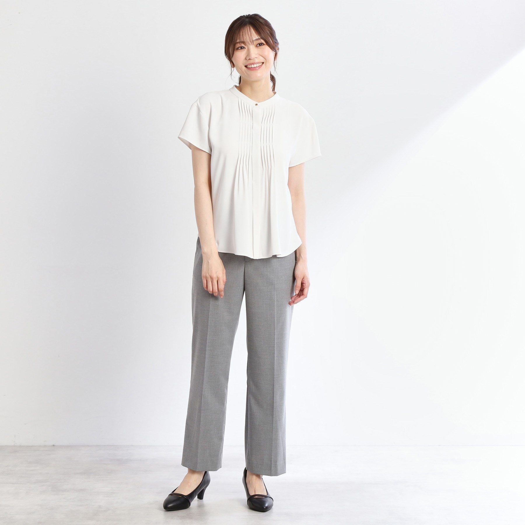 リフレクト Reflect 【接触冷感／洗える／セットアップ可／秋まで着られる◎】ストレートラインパンツ （グレー(012)） グレー(012)