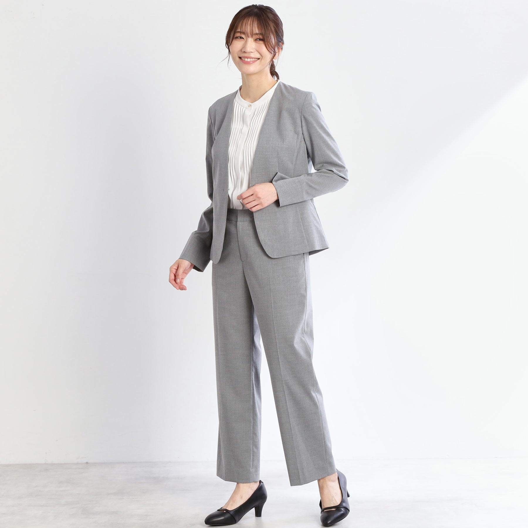 リフレクト Reflect 【接触冷感／洗える／セットアップ可／秋まで着られる◎】ストレートラインパンツ （グレー(012)） グレー(012)
