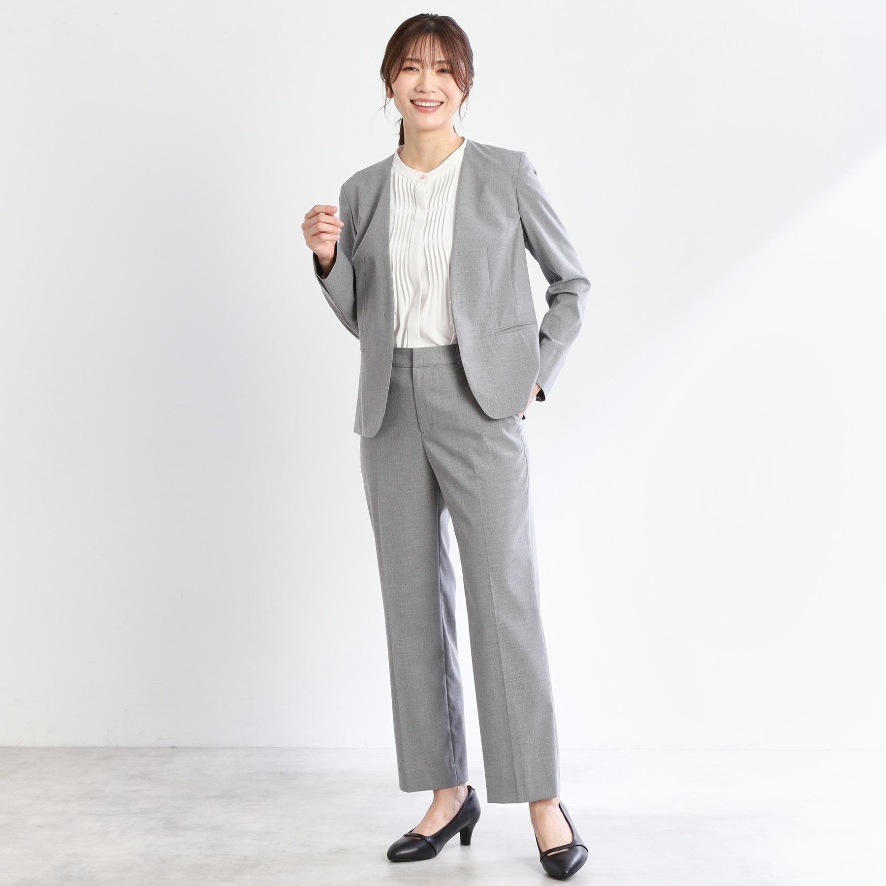 リフレクト Reflect 【接触冷感／洗える／セットアップ可／秋まで着られる◎】ストレートラインパンツ （グレー(012)） グレー(012)