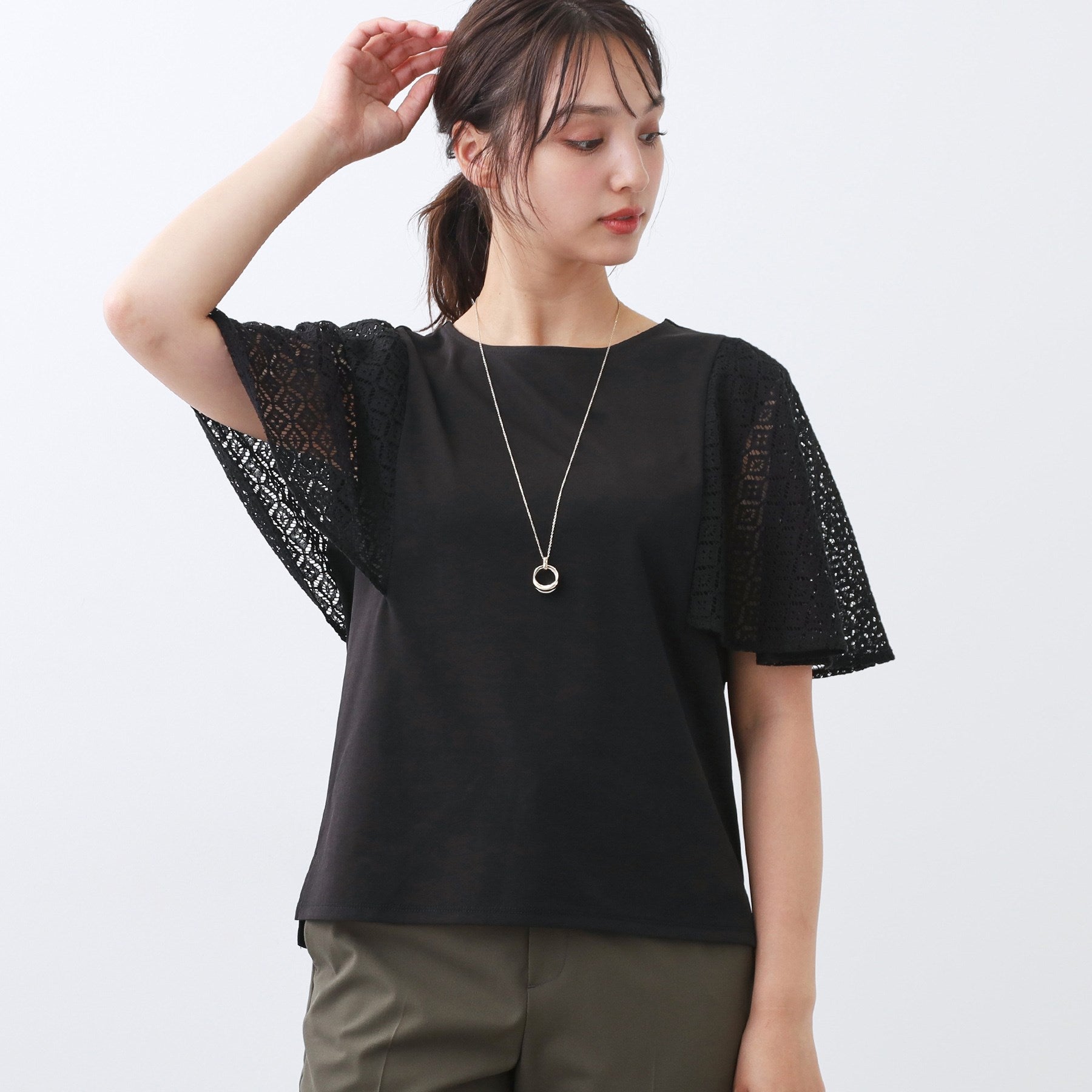 リフレクト Reflect 幾何レーススリーブプルオーバージャージ （ブラック(019)） ブラック(019)