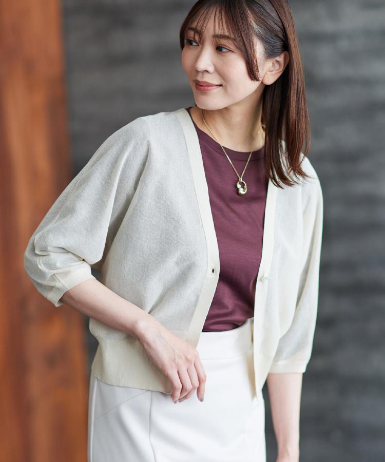 リフレクト Reflect 【手洗い可】ボレロ風シアーカーディガン （グレージュ(050)） グレージュ(050)
