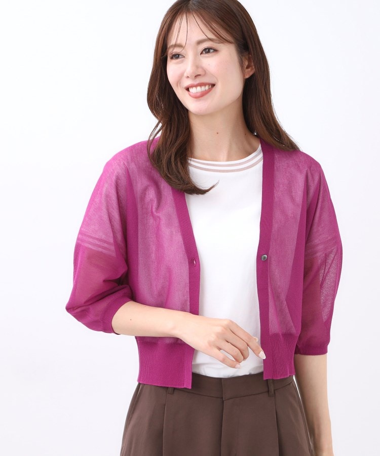 リフレクト Reflect 【手洗い可】ボレロ風シアーカーディガン （グレージュ(050)） グレージュ(050)