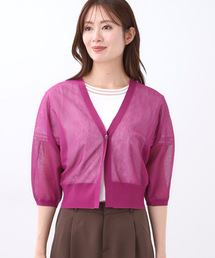 リフレクト Reflect 【手洗い可】ボレロ風シアーカーディガン （グレージュ(050)） グレージュ(050)