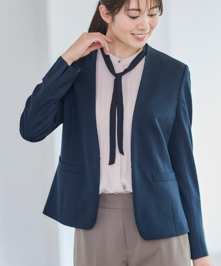 リフレクト Reflect 【匠シリーズ／ワンピーススタイルにおすすめ◎／セットアップ可】匠ジャケット／ノーカラー （ネイビー(094)） ネイビー(094)