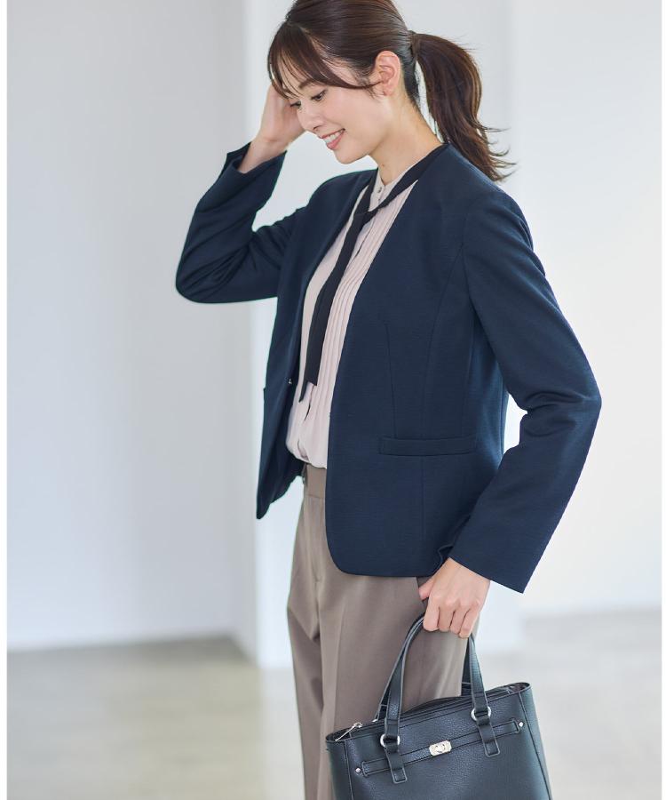 リフレクト Reflect 【匠シリーズ／ワンピーススタイルにおすすめ◎／セットアップ可】匠ジャケット／ノーカラー （ネイビー(094)） ネイビー(094)