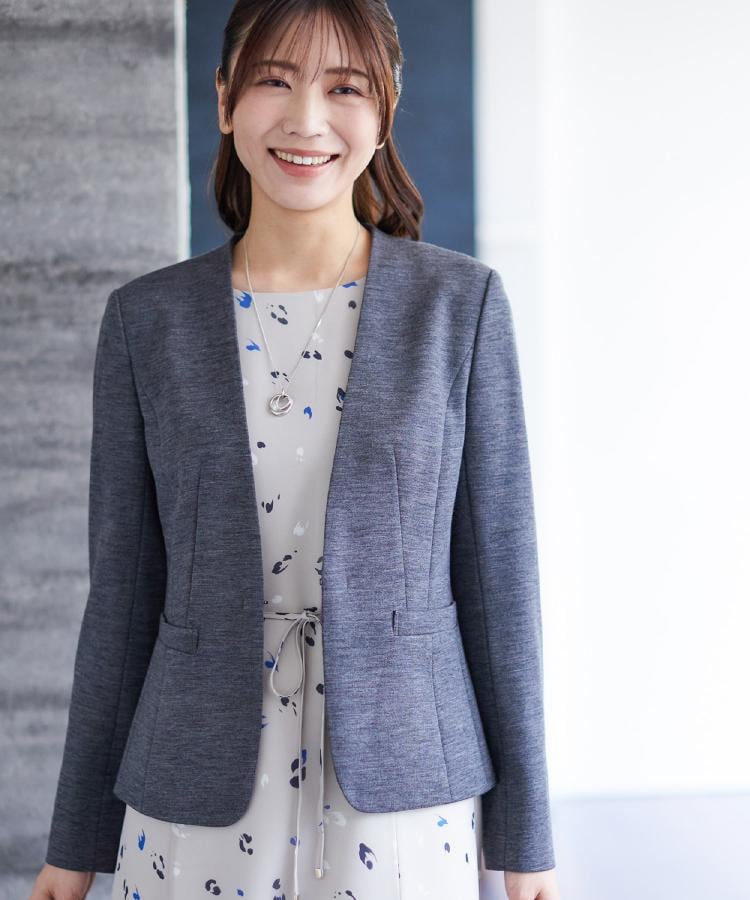 リフレクト Reflect 【匠シリーズ／ワンピーススタイルにおすすめ◎／セットアップ可】匠ジャケット／ノーカラー （チャコールグレー(013)） チャコールグレー(013)