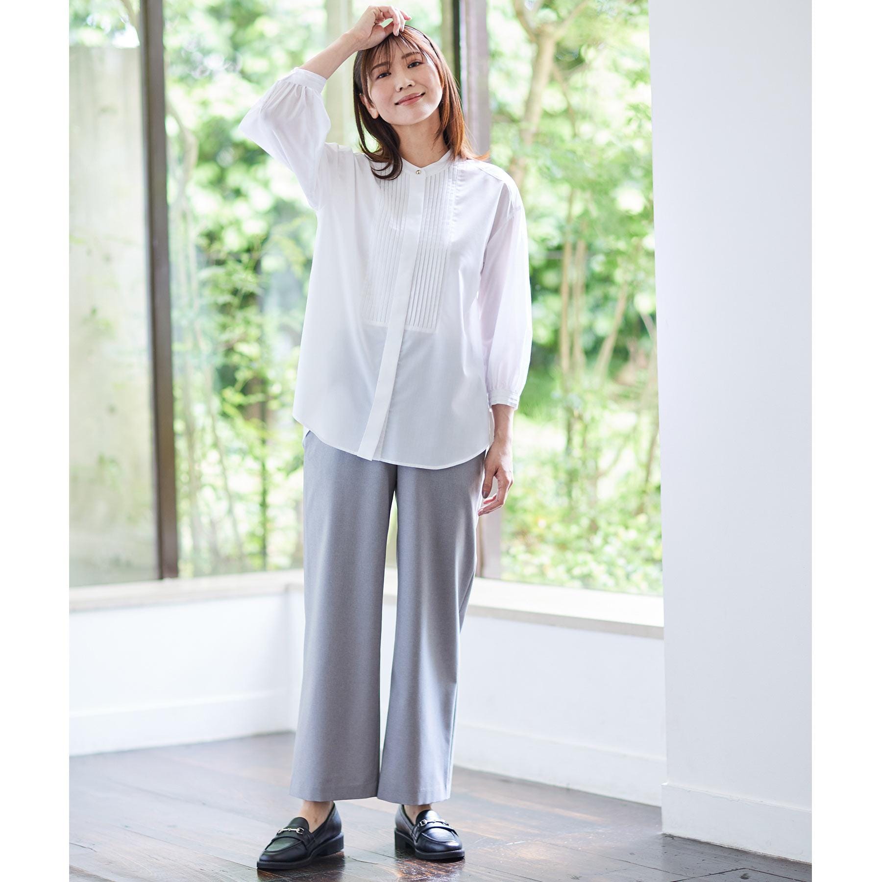 リフレクト Reflect 【撥水加工で裾が汚れにくい◎／ウエスト総ゴム】ワイドストレートパンツ （グレー(012)） グレー(012)