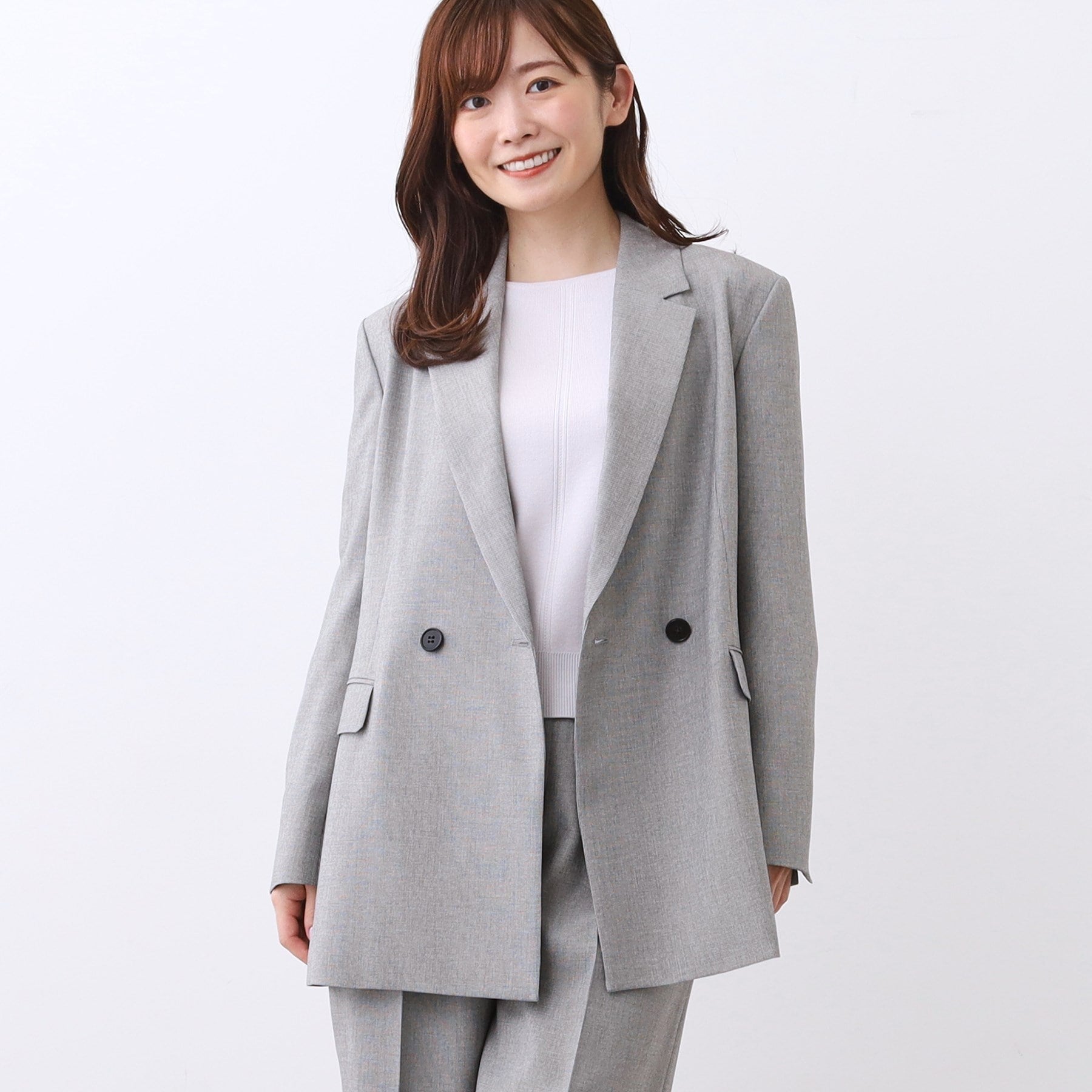 リフレクト Reflect 【単品羽織OK◎／セットアップ可】リラクシーメランジジャケット （ブラウン(044)） ブラウン(044)