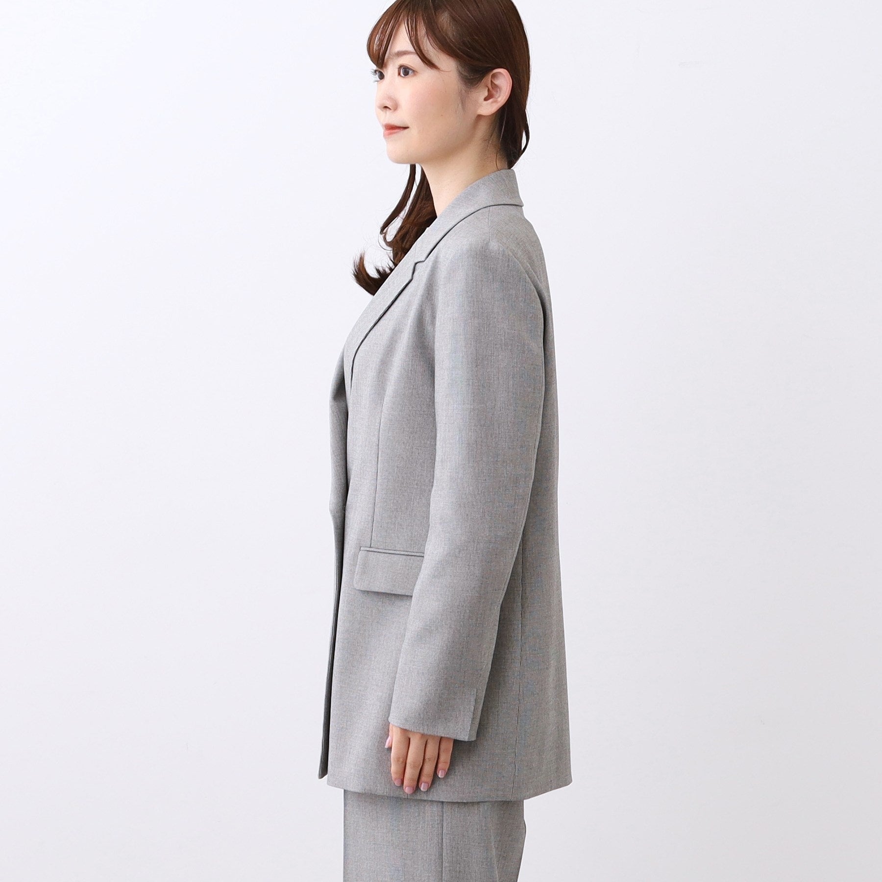 リフレクト Reflect 【単品羽織OK◎／セットアップ可】リラクシーメランジジャケット （ブラウン(044)） ブラウン(044)