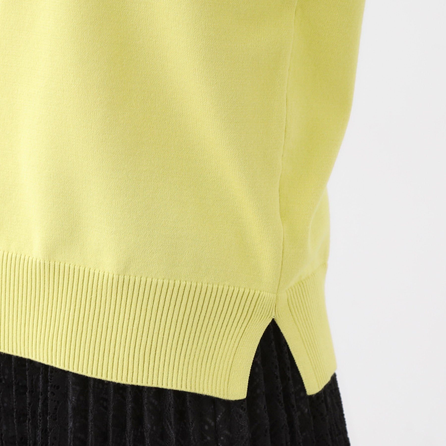 リフレクト Reflect 【透けにくい／残暑から秋まで着られる◎】衿付き七分袖ニット （マスタード(033)） マスタード(033)