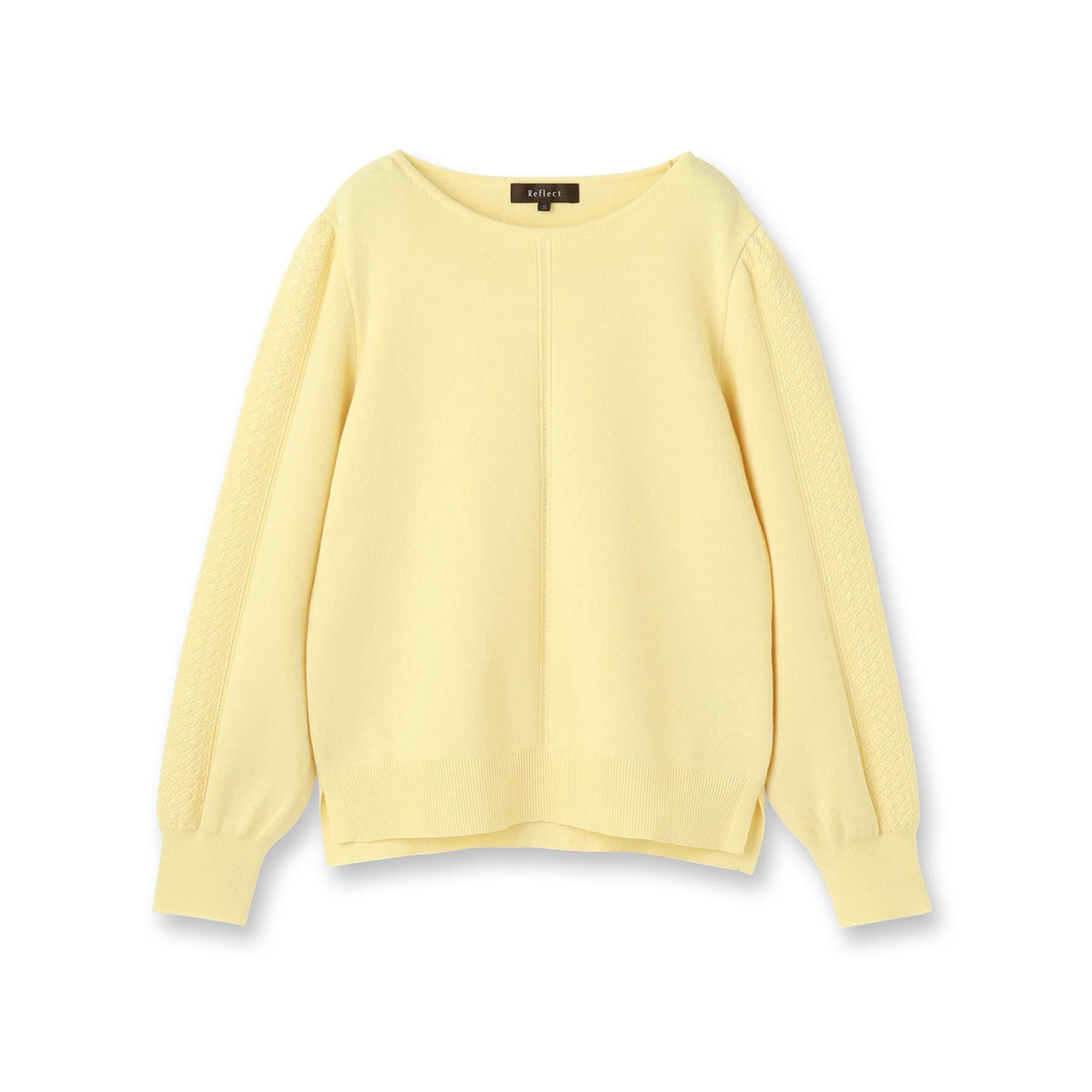 リフレクト Reflect 【選べる8色／スカートにもパンツにも◎】ウール混ボートネックニット （ライトイエロー(030)） ライトイエロー(030)