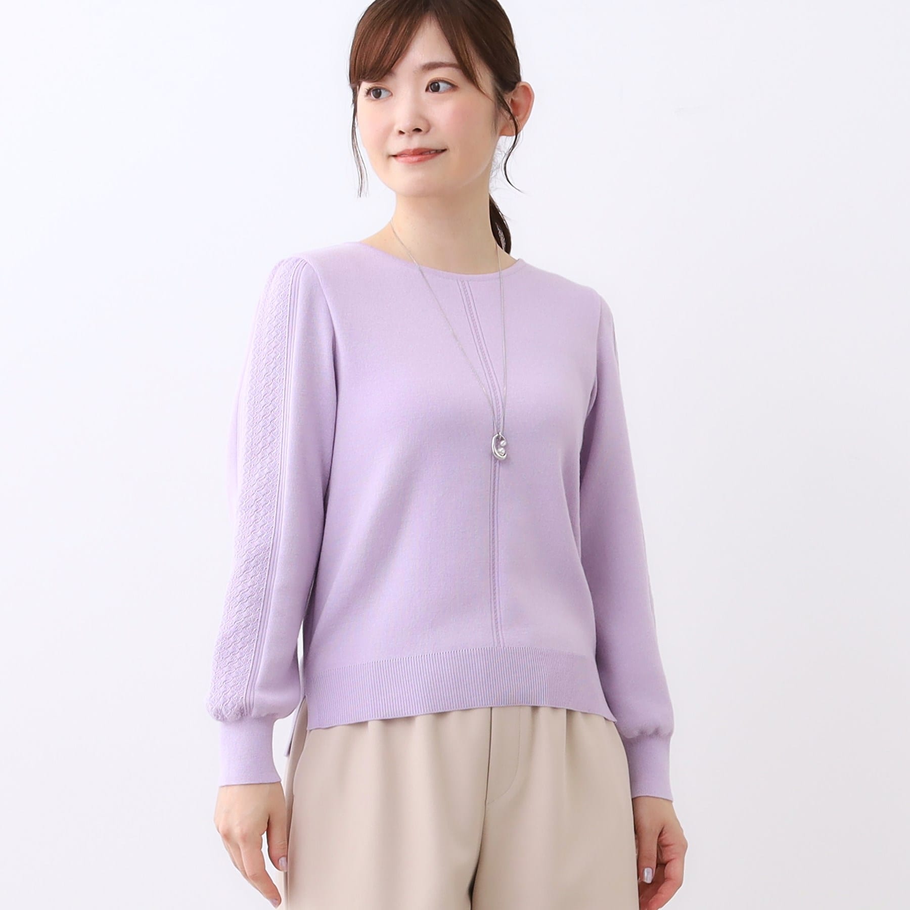 リフレクト Reflect 【選べる8色／スカートにもパンツにも◎】ウール混ボートネックニット （ライトイエロー(030)） ライトイエロー(030)