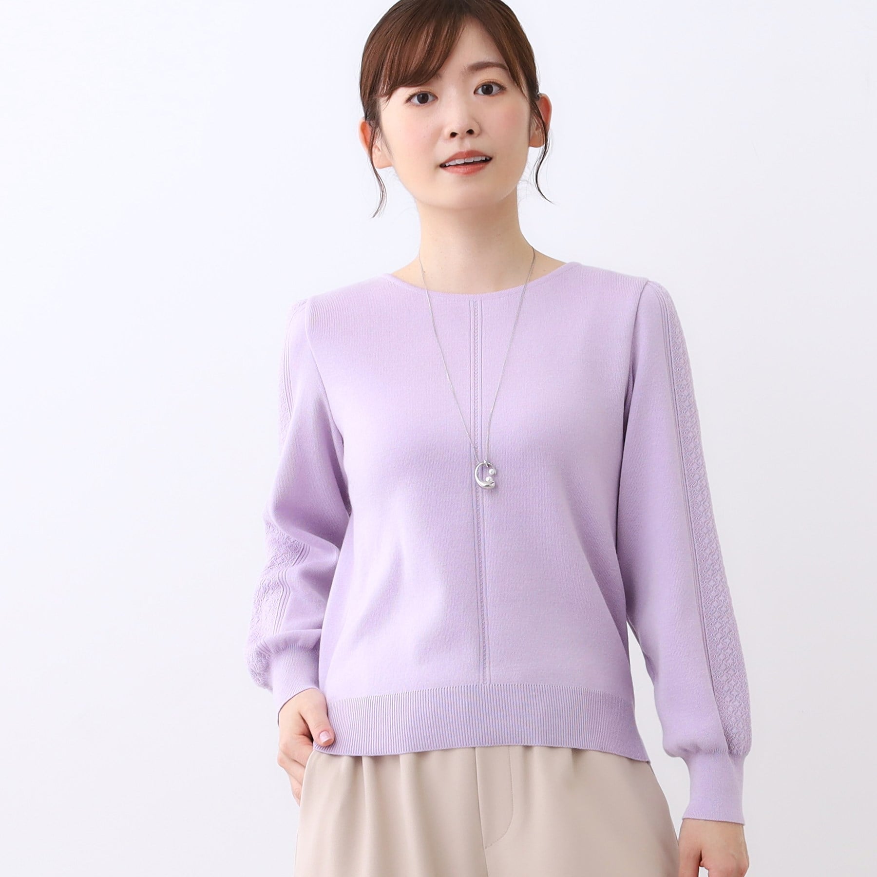 リフレクト Reflect 【選べる8色／スカートにもパンツにも◎】ウール混ボートネックニット （ライトイエロー(030)） ライトイエロー(030)