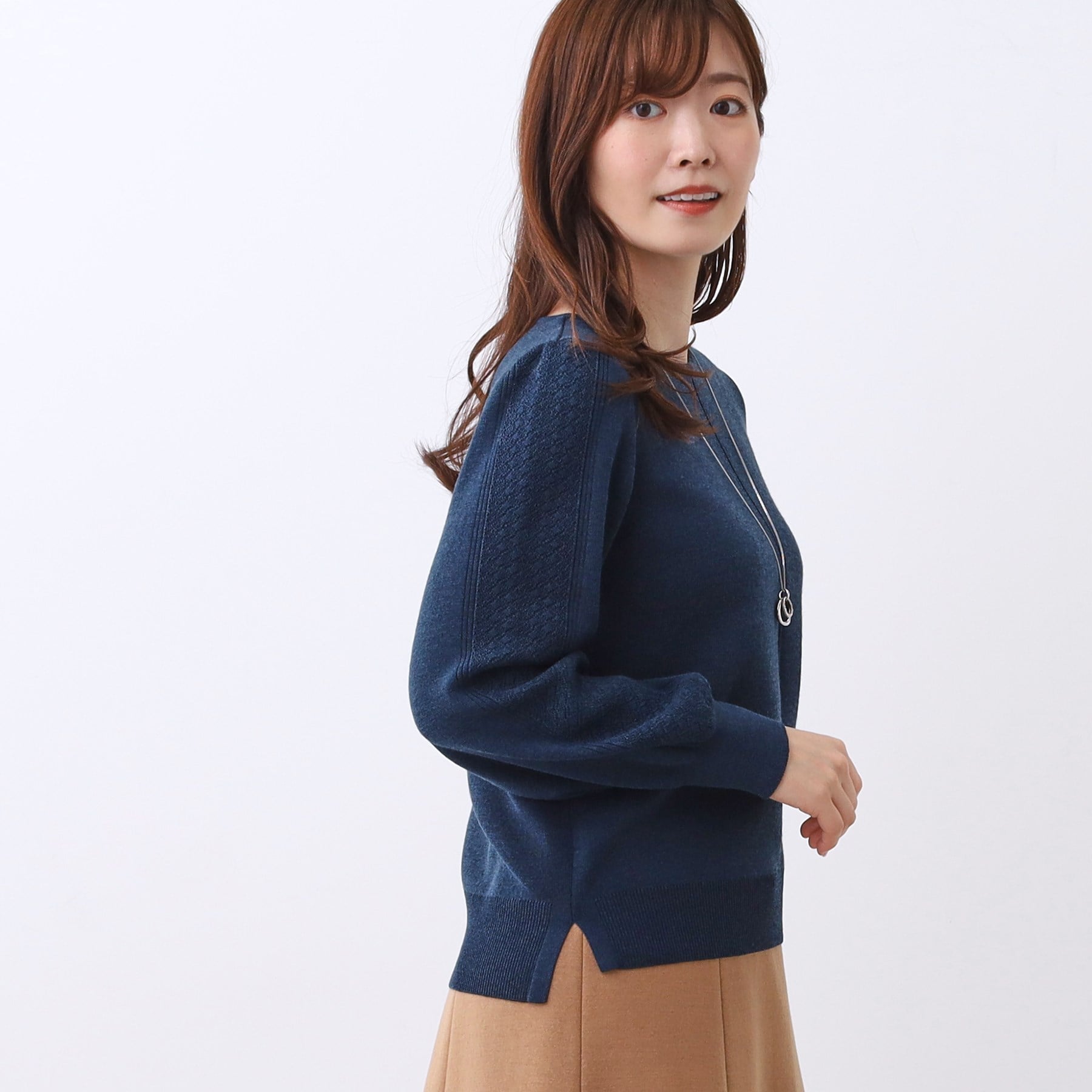 リフレクト Reflect 【選べる8色／スカートにもパンツにも◎】ウール混ボートネックニット （ライトイエロー(030)） ライトイエロー(030)