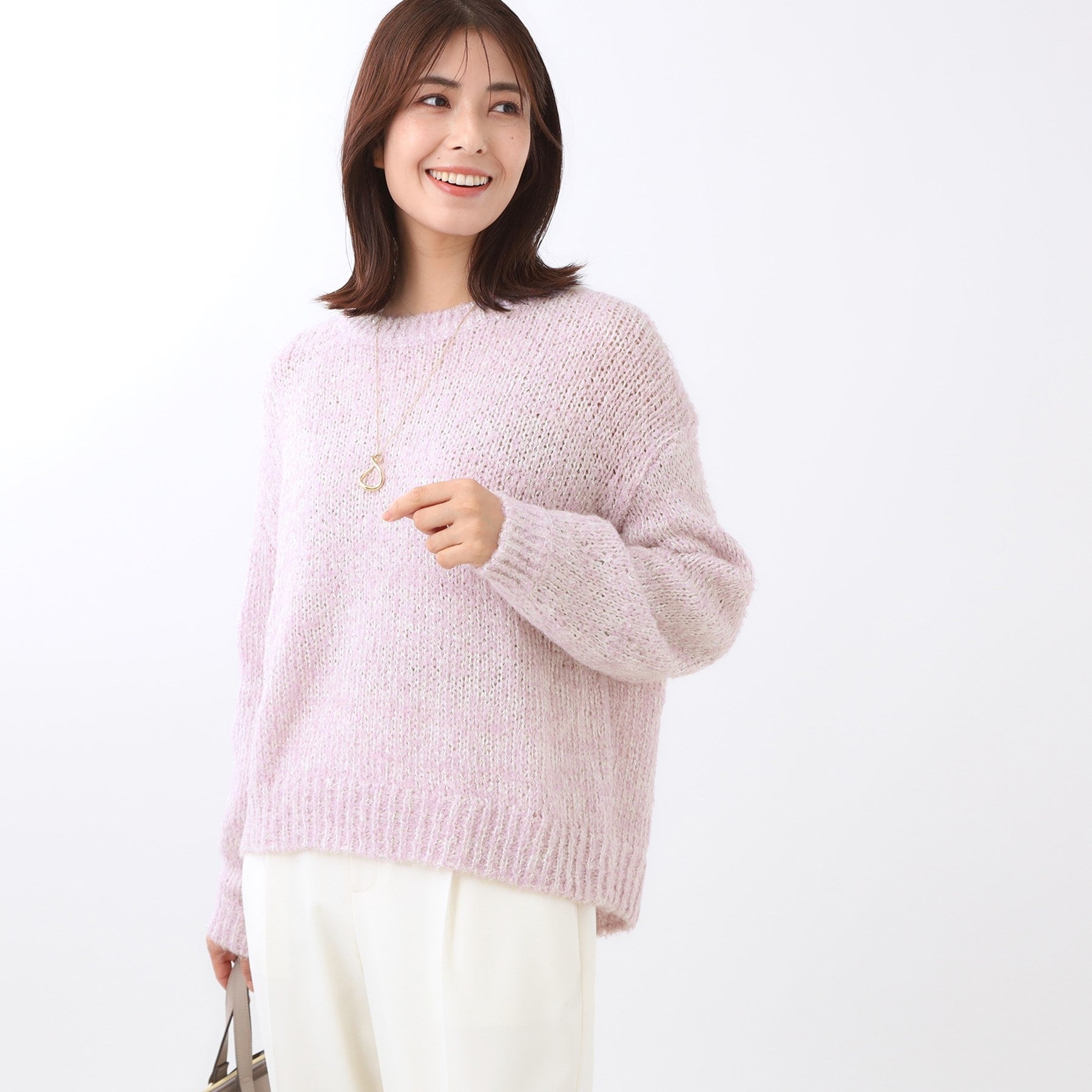 リフレクト Reflect 【一枚着で着映え◎／ゆったり着られるワンサイズ】スパンコール×ラメニット （レッド(461)） レッド(461)