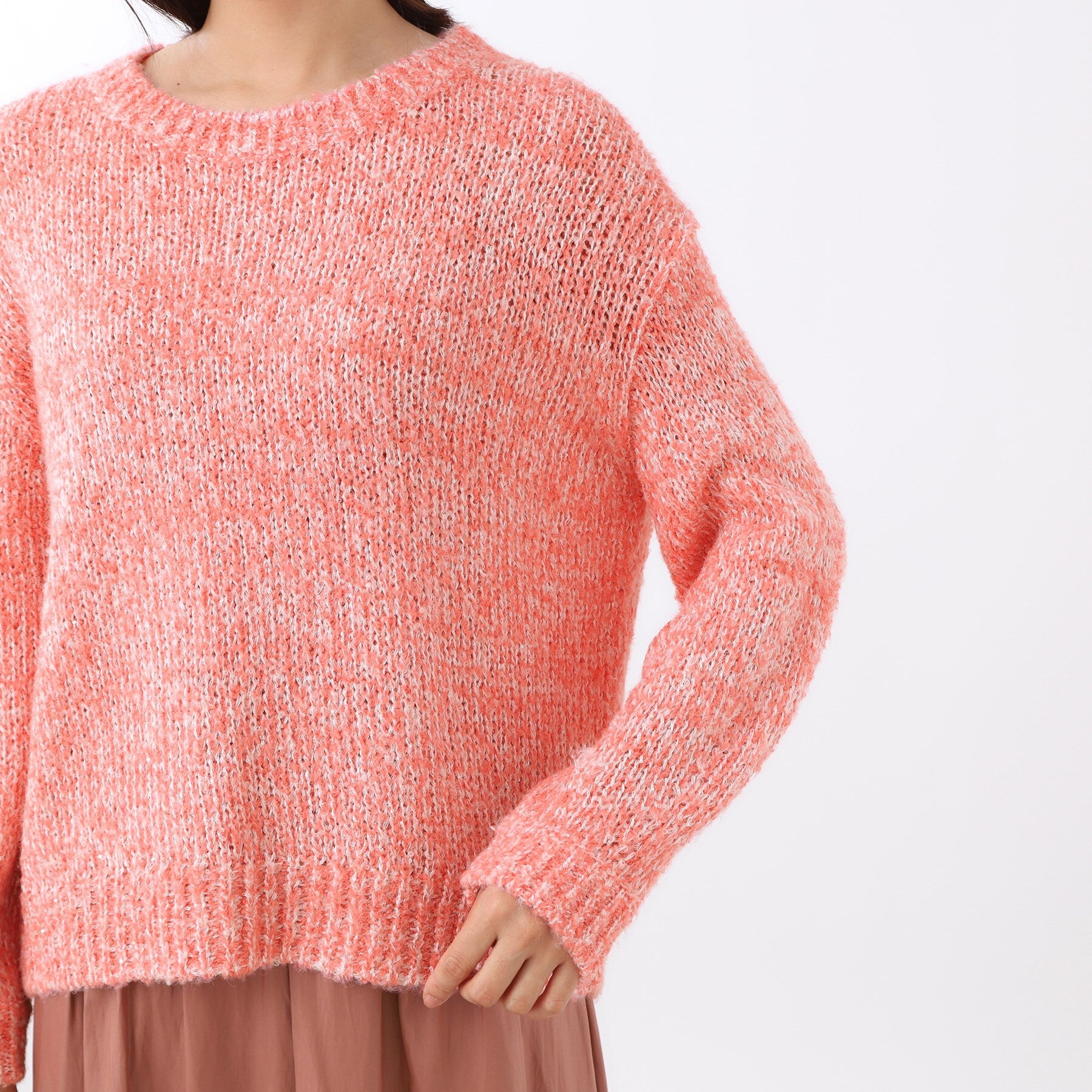 リフレクト Reflect 【一枚着で着映え◎／ゆったり着られるワンサイズ】スパンコール×ラメニット （レッド(461)） レッド(461)