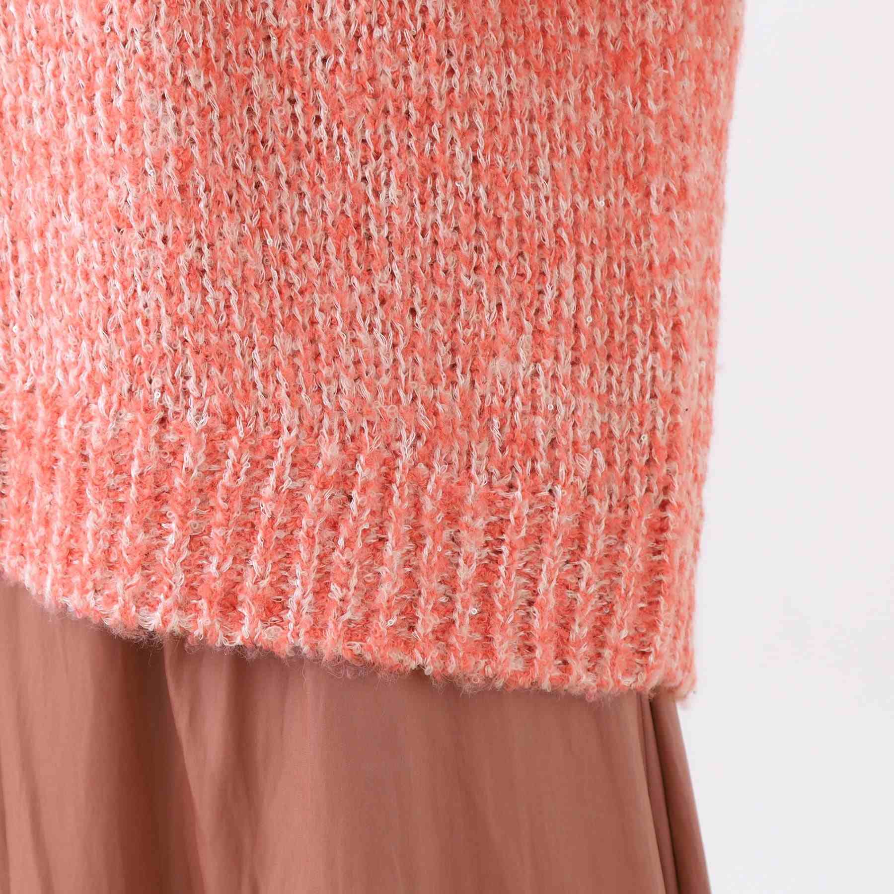 リフレクト Reflect 【一枚着で着映え◎／ゆったり着られるワンサイズ】スパンコール×ラメニット （レッド(461)） レッド(461)