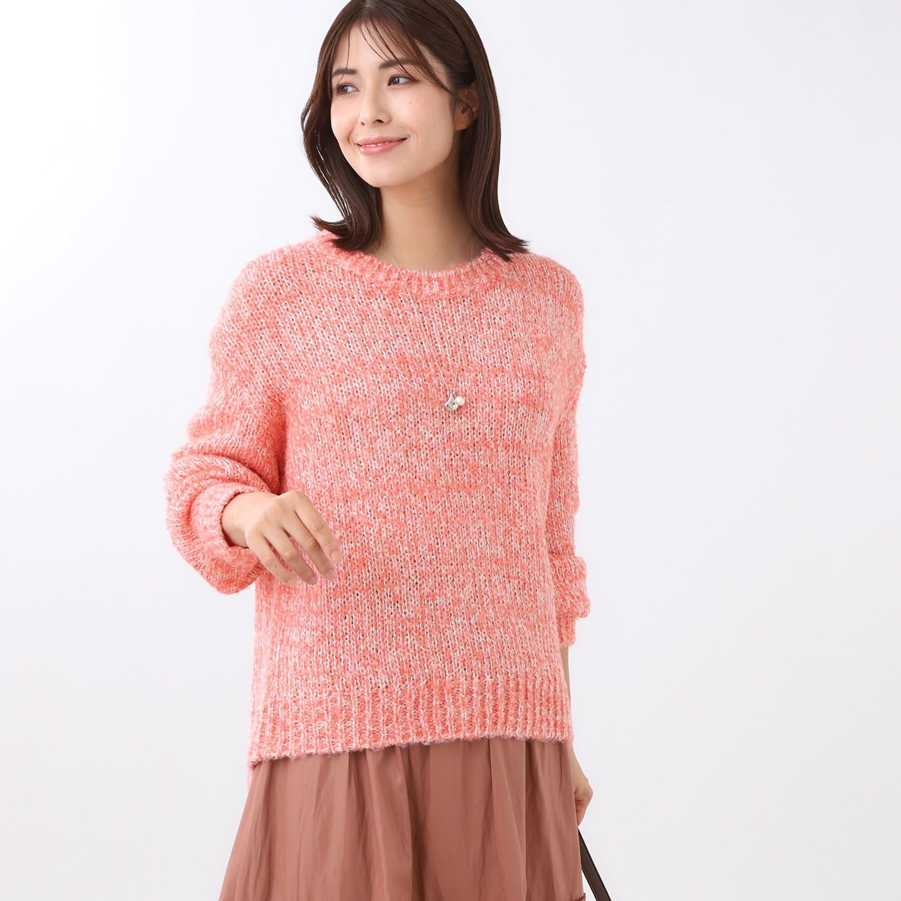 リフレクト Reflect 【一枚着で着映え◎／ゆったり着られるワンサイズ】スパンコール×ラメニット （レッド(461)） レッド(461)