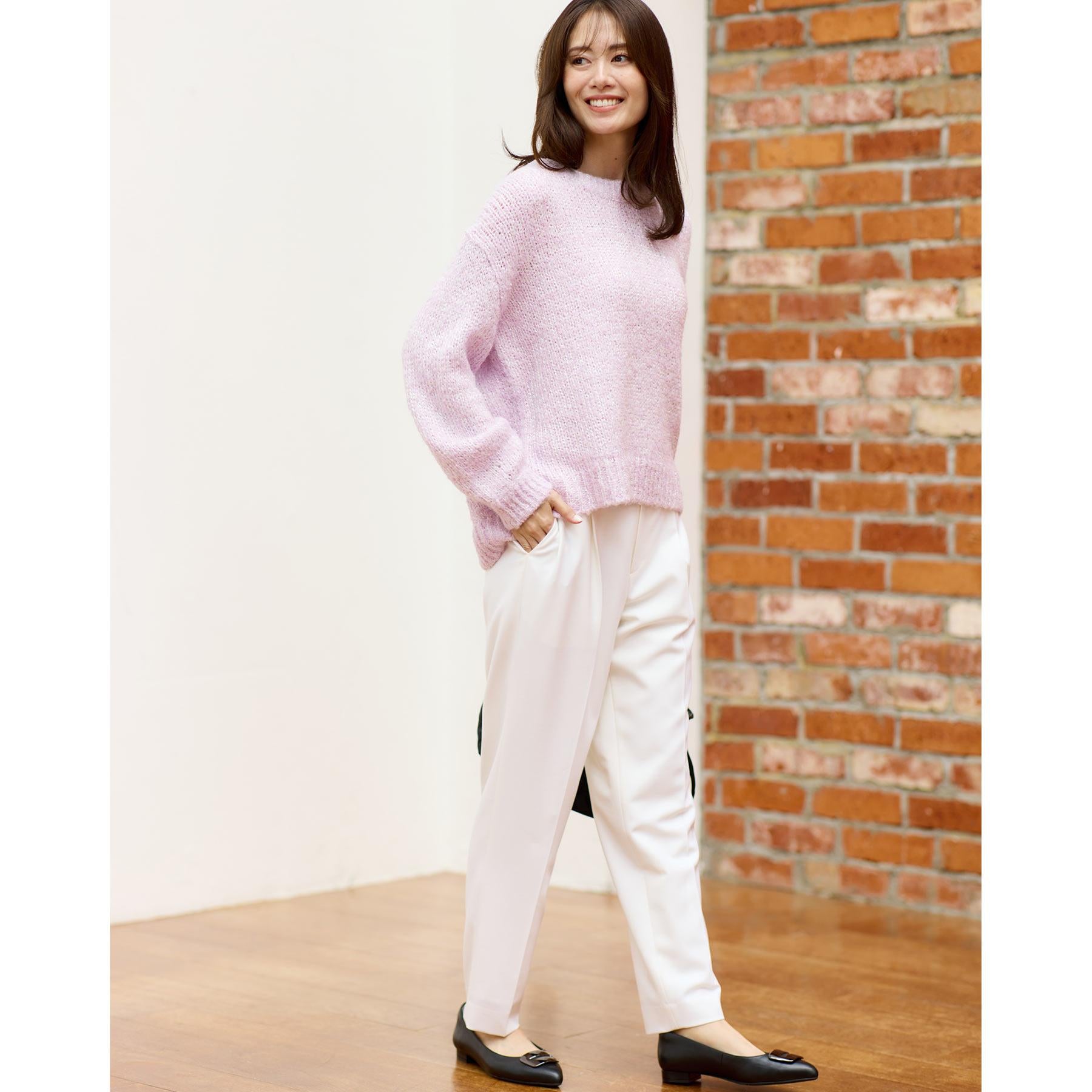 リフレクト Reflect 【一枚着で着映え◎／ゆったり着られるワンサイズ】スパンコール×ラメニット （レッド(461)） レッド(461)