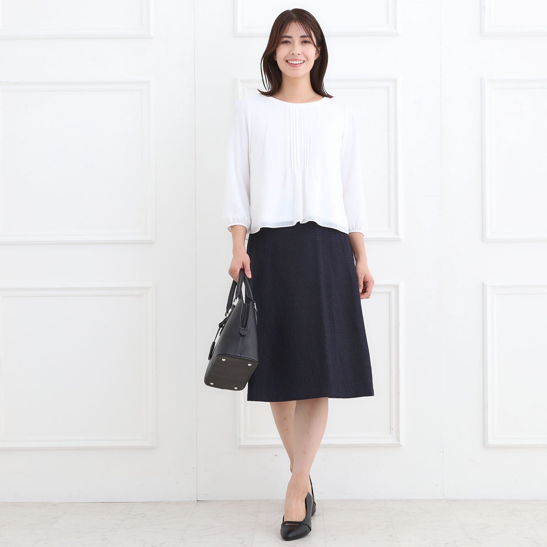 リフレクト Reflect 【フォーマル／入卒／セットアップ可】ツイードスカート （ネイビー(094)） ネイビー(094)