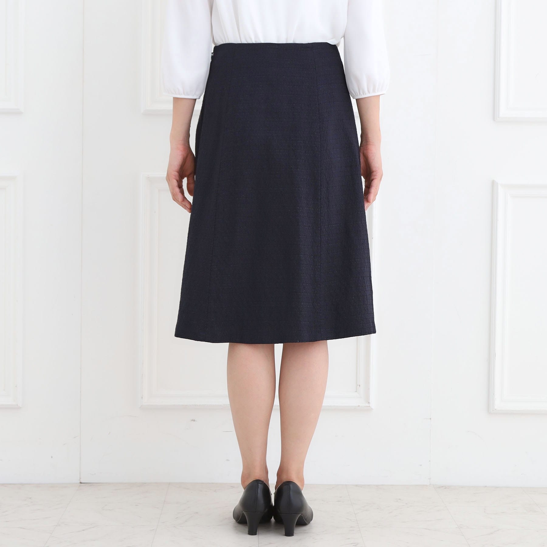 リフレクト Reflect 【フォーマル／入卒／セットアップ可】ツイードスカート （ネイビー(094)） ネイビー(094)