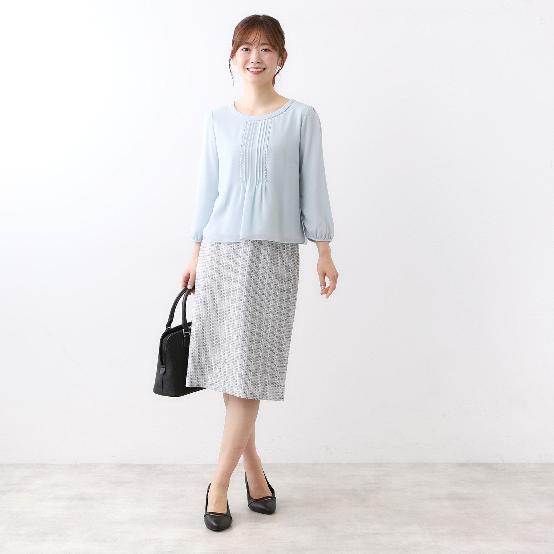 リフレクト Reflect 【フォーマル／入卒／セットアップ可】ツイードスカート （ネイビー(094)） ネイビー(094)