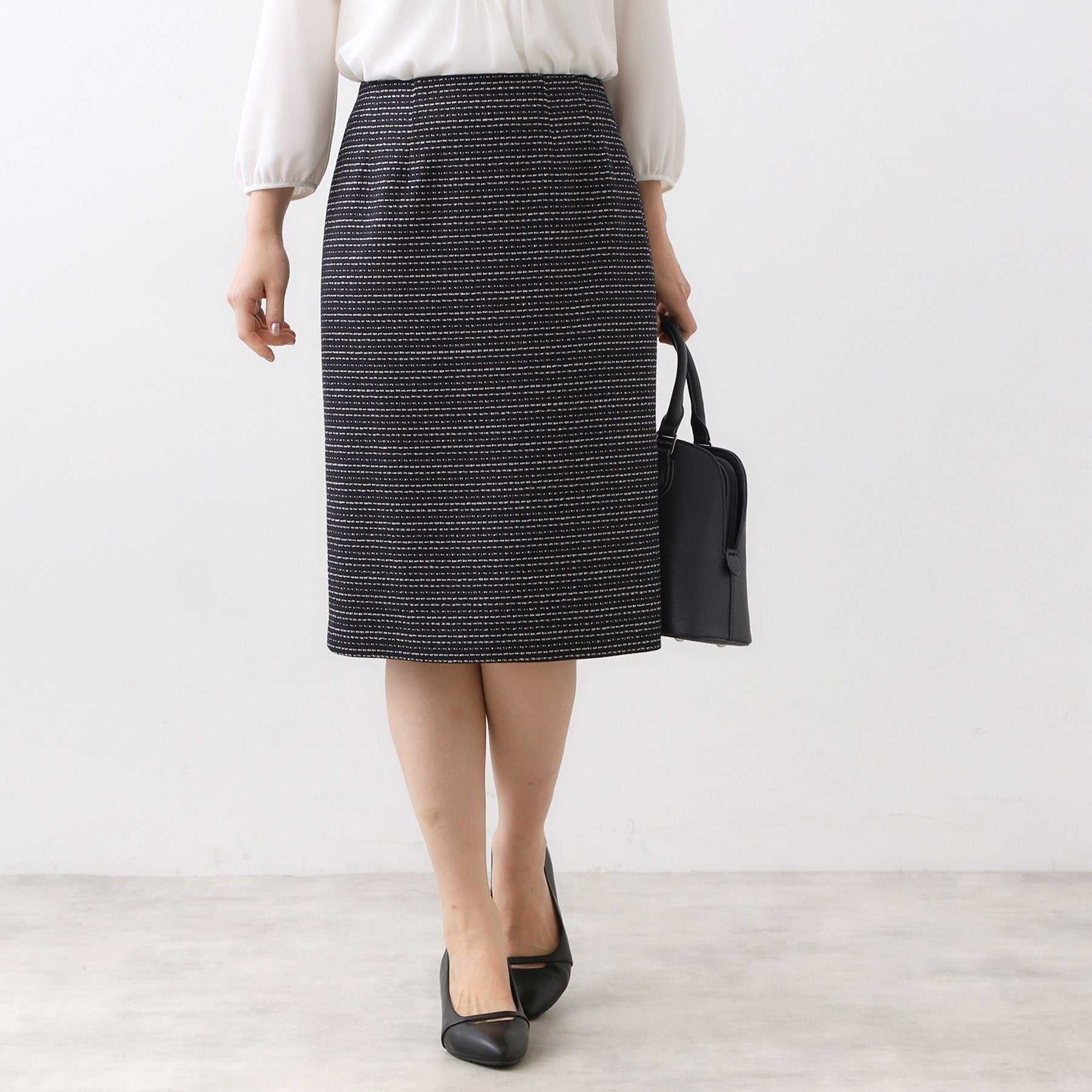 リフレクト Reflect 【フォーマル／入卒／セットアップ可】ツイードスカート （ネイビー(094)） ネイビー(094)