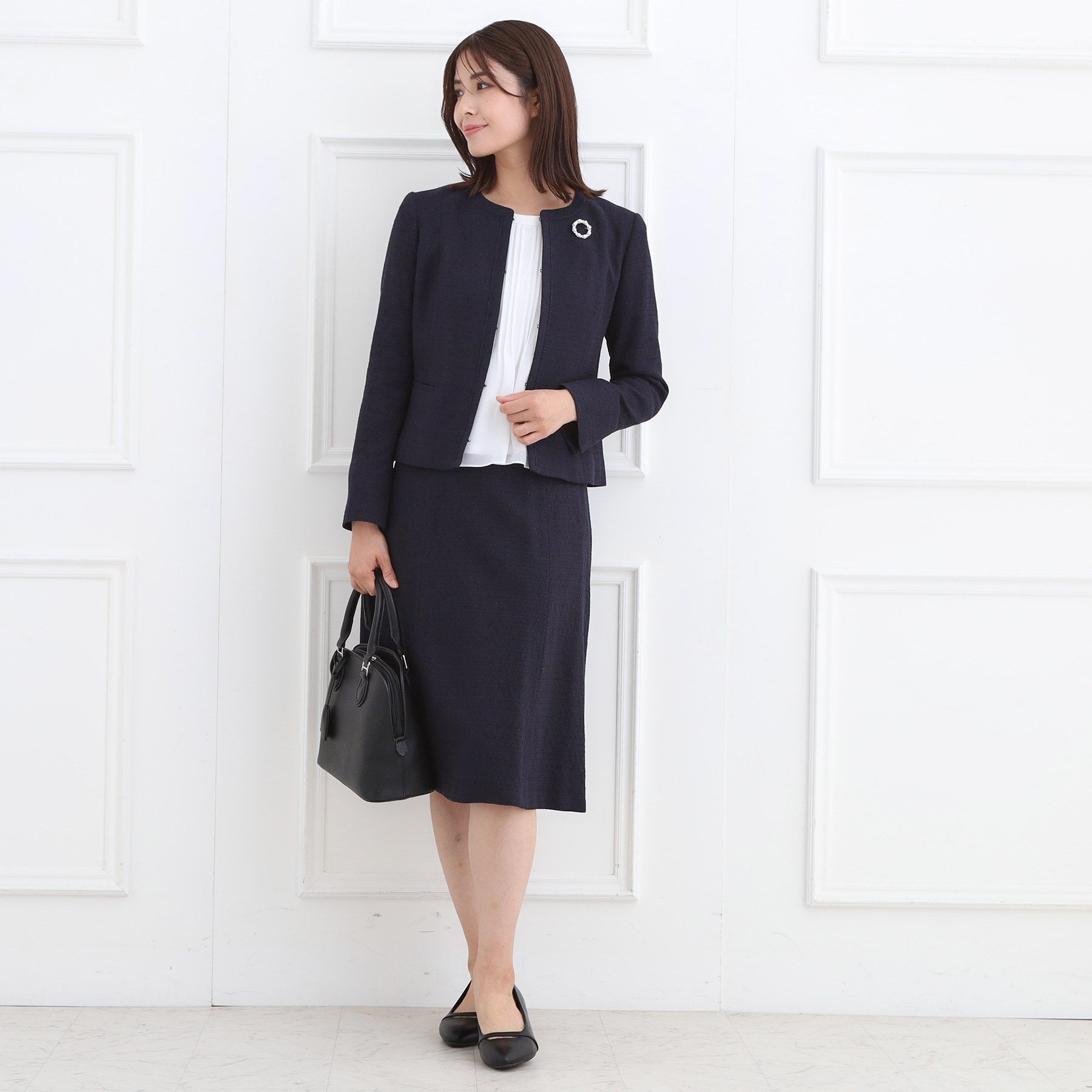 リフレクト Reflect 【フォーマル／入卒／セットアップ可】ツイードジャケット （ネイビー(094)） ネイビー(094)