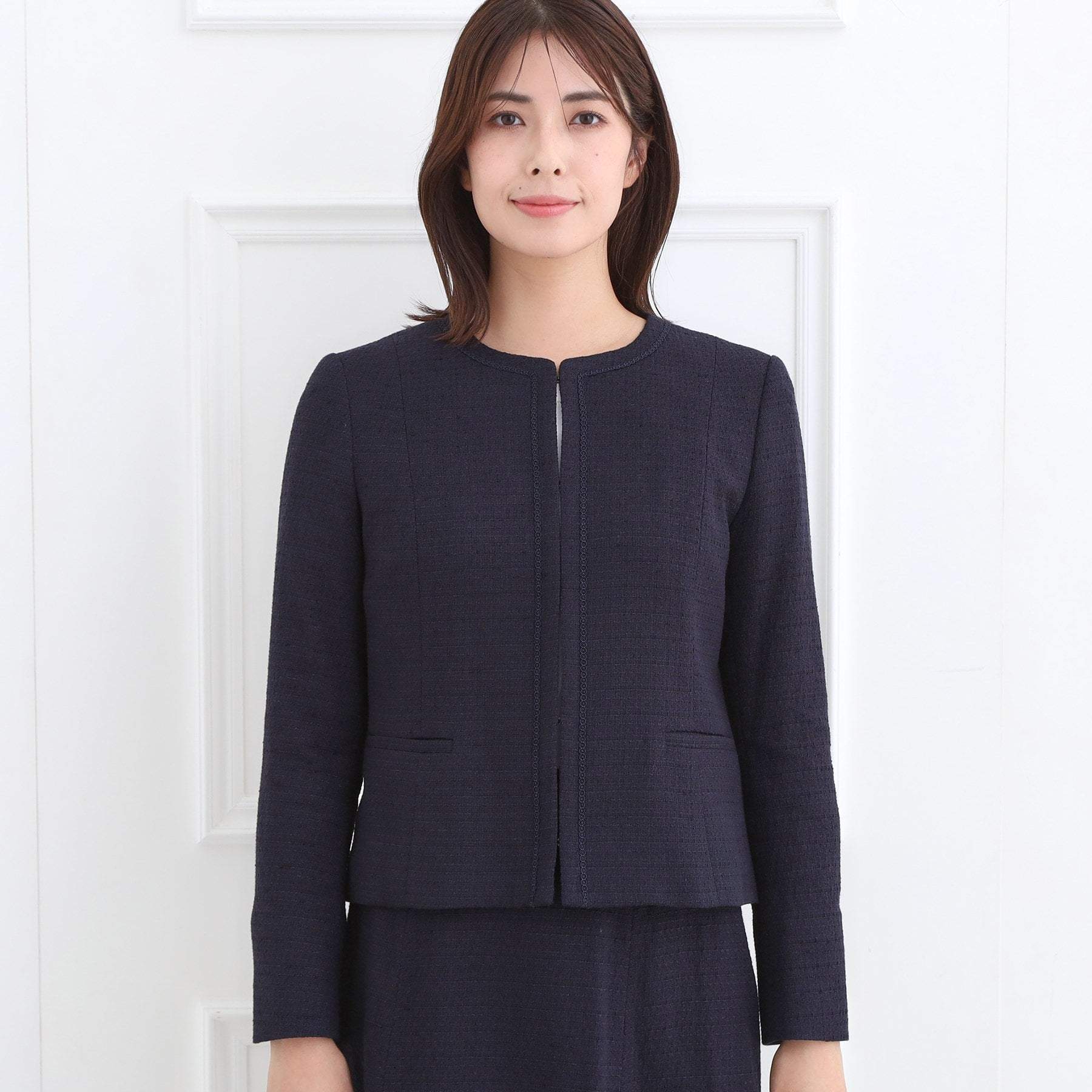 リフレクト Reflect 【フォーマル／入卒／セットアップ可】ツイードジャケット （ネイビー(094)） ネイビー(094)