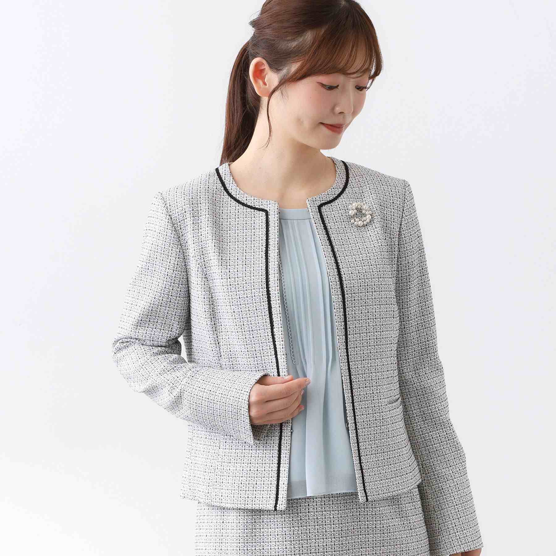 リフレクト Reflect 【フォーマル／入卒／セットアップ可】ツイードジャケット （ネイビー(094)） ネイビー(094)