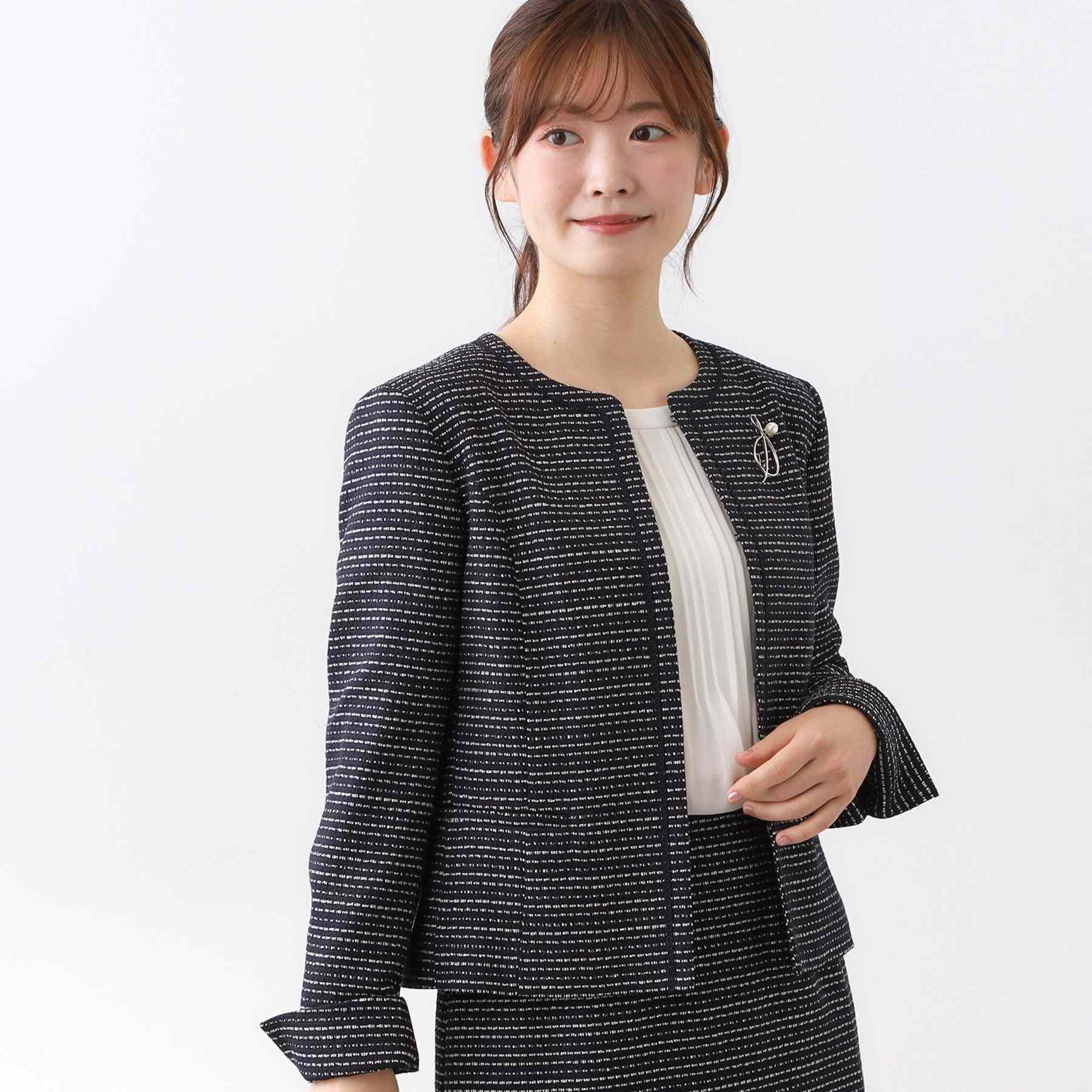 リフレクト Reflect 【フォーマル／入卒／セットアップ可】ツイードジャケット （ネイビー(094)） ネイビー(094)