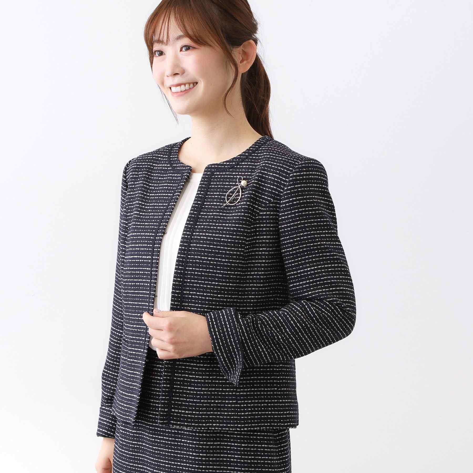 リフレクト Reflect 【フォーマル／入卒／セットアップ可】ツイードジャケット （ネイビー(094)） ネイビー(094)