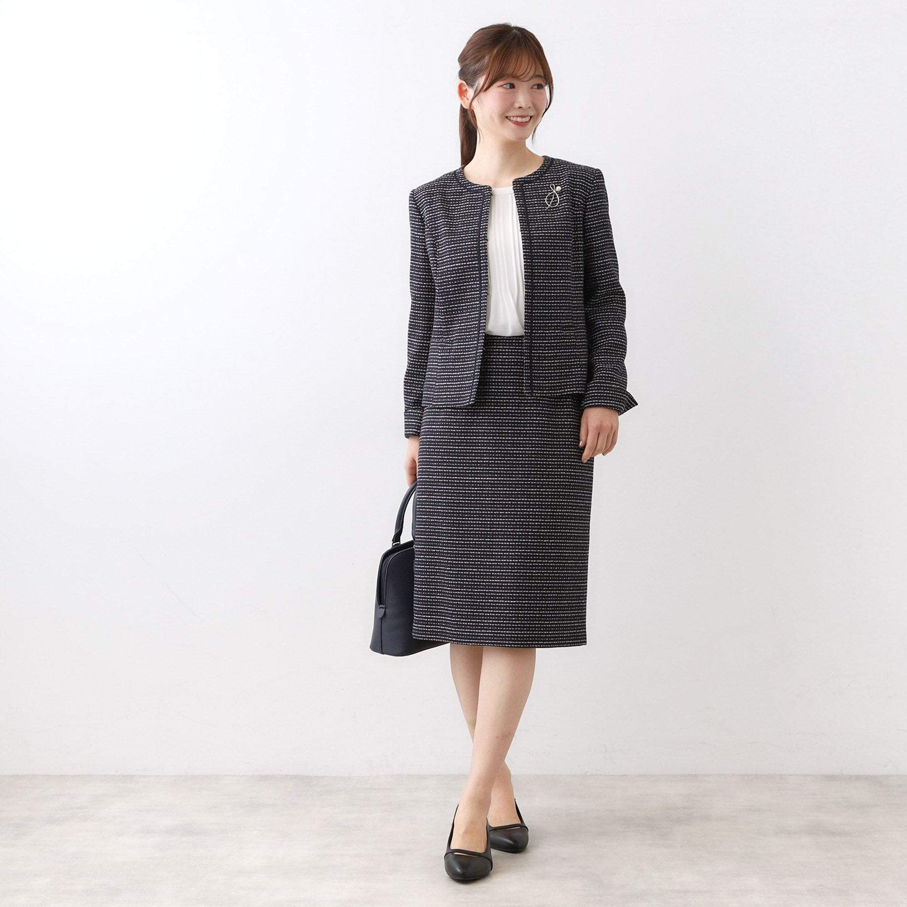 リフレクト Reflect 【フォーマル／入卒／セットアップ可】ツイードジャケット （ネイビー(094)） ネイビー(094)