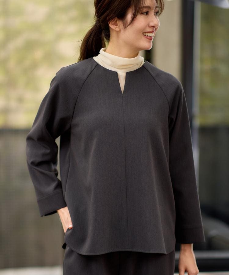 リフレクト Reflect 【レイヤードスタイル◎／セットアップ可】ラグランスリーブプルオーバー （ベージュ(052)） ベージュ(052)