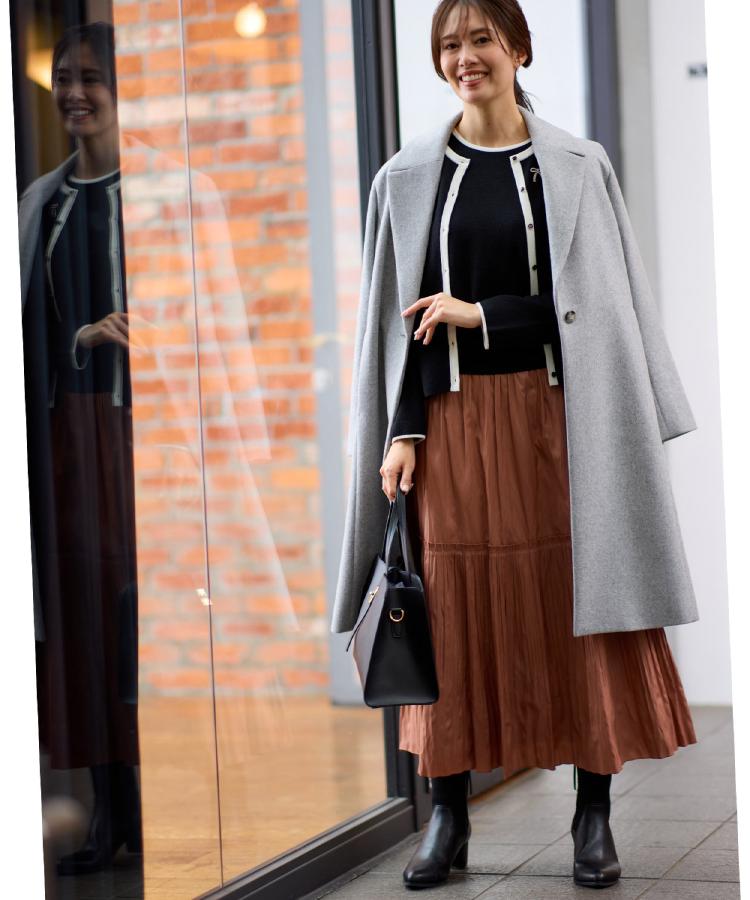 リフレクト Reflect 【定番人気】テーラードカラーロングウール混コート （ブラック(019)） ブラック(019)