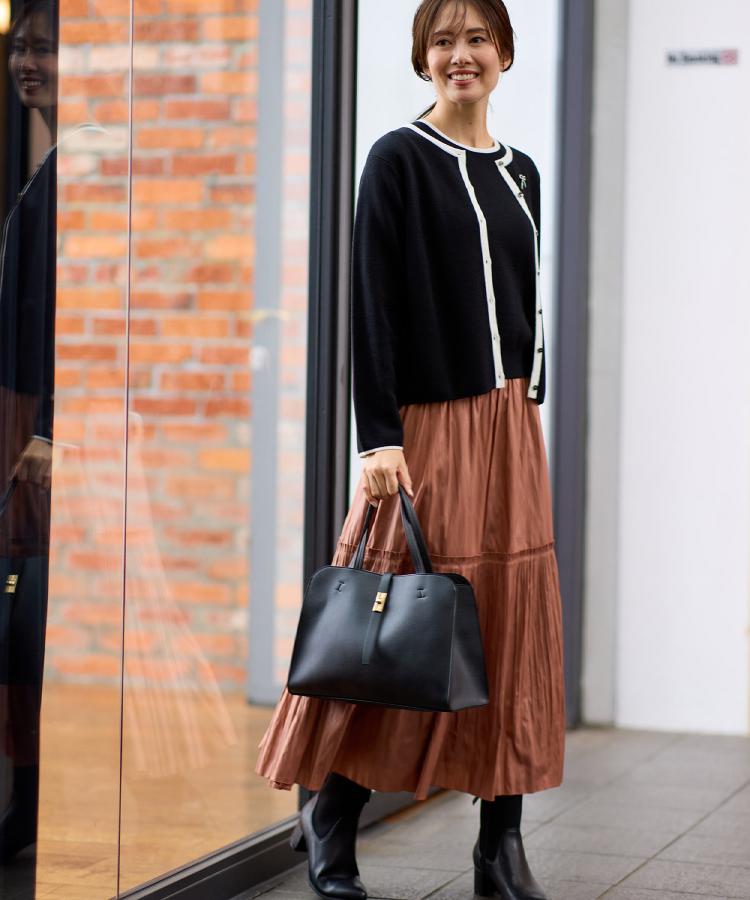 リフレクト Reflect 【カラーニットでこなれスタイル◎】プリーツギャザースカート （オレンジ(069)） オレンジ(069)