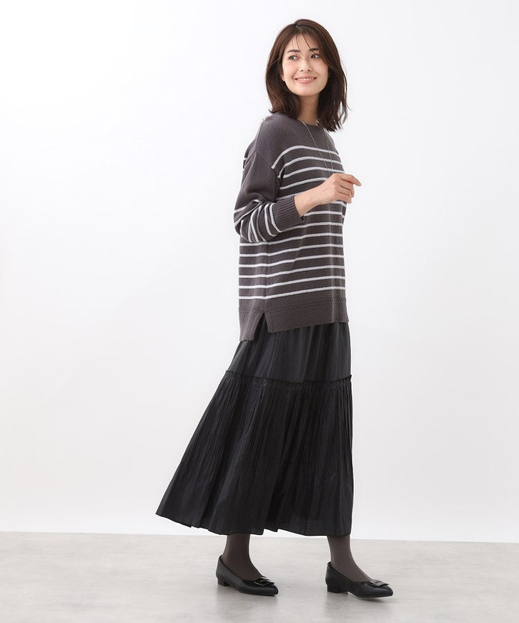 リフレクト Reflect 【カラーニットでこなれスタイル◎】プリーツギャザースカート （オレンジ(069)） オレンジ(069)