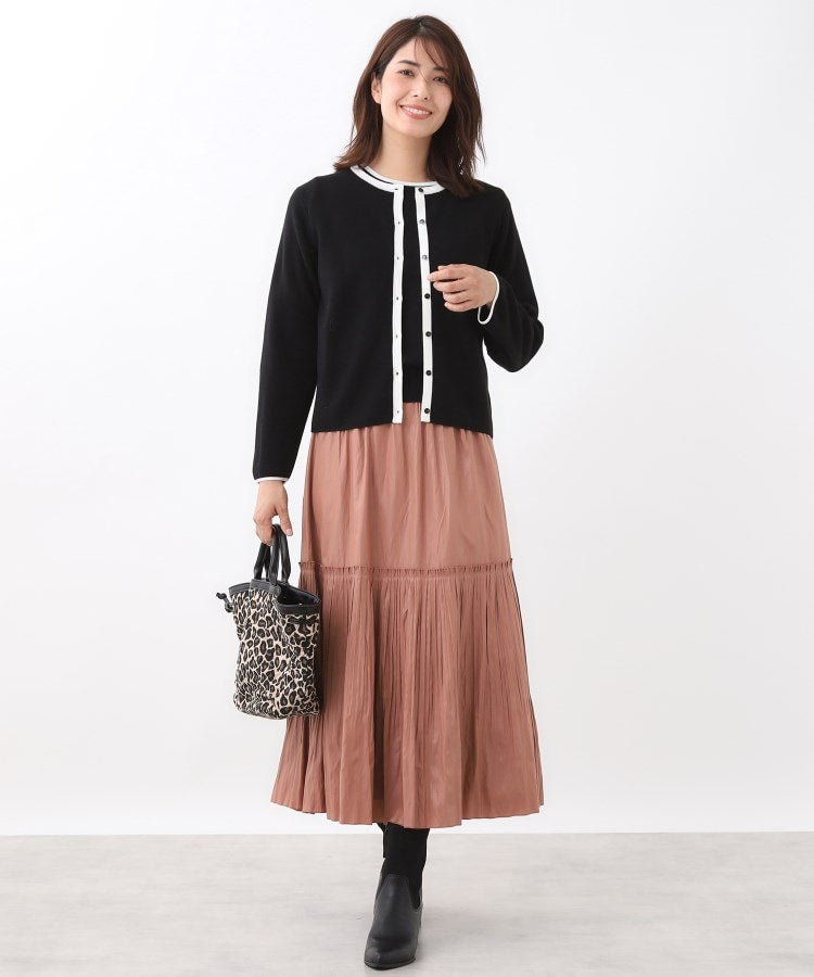 リフレクト Reflect 【カラーニットでこなれスタイル◎】プリーツギャザースカート （オレンジ(069)） オレンジ(069)